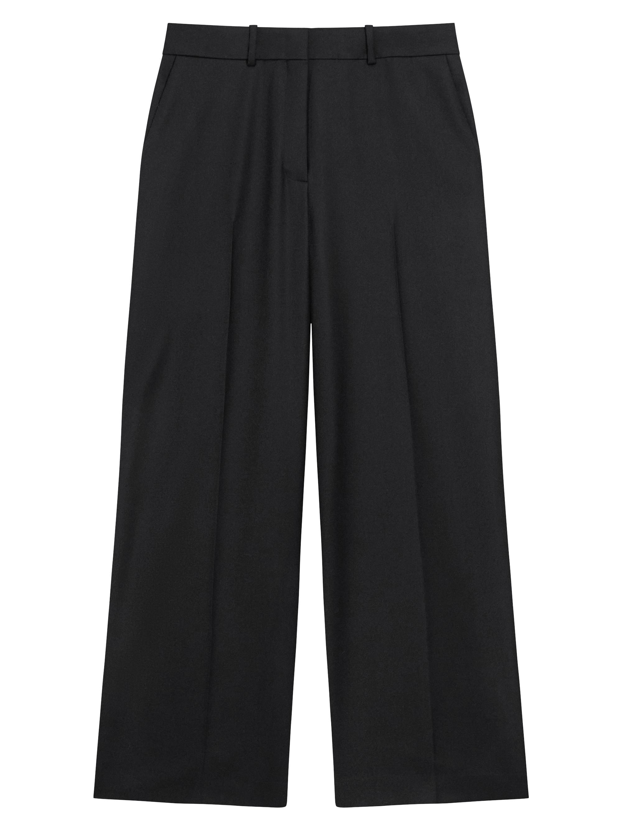 Theory Women's Pleated-Front Virgin Wool Pants - Black
