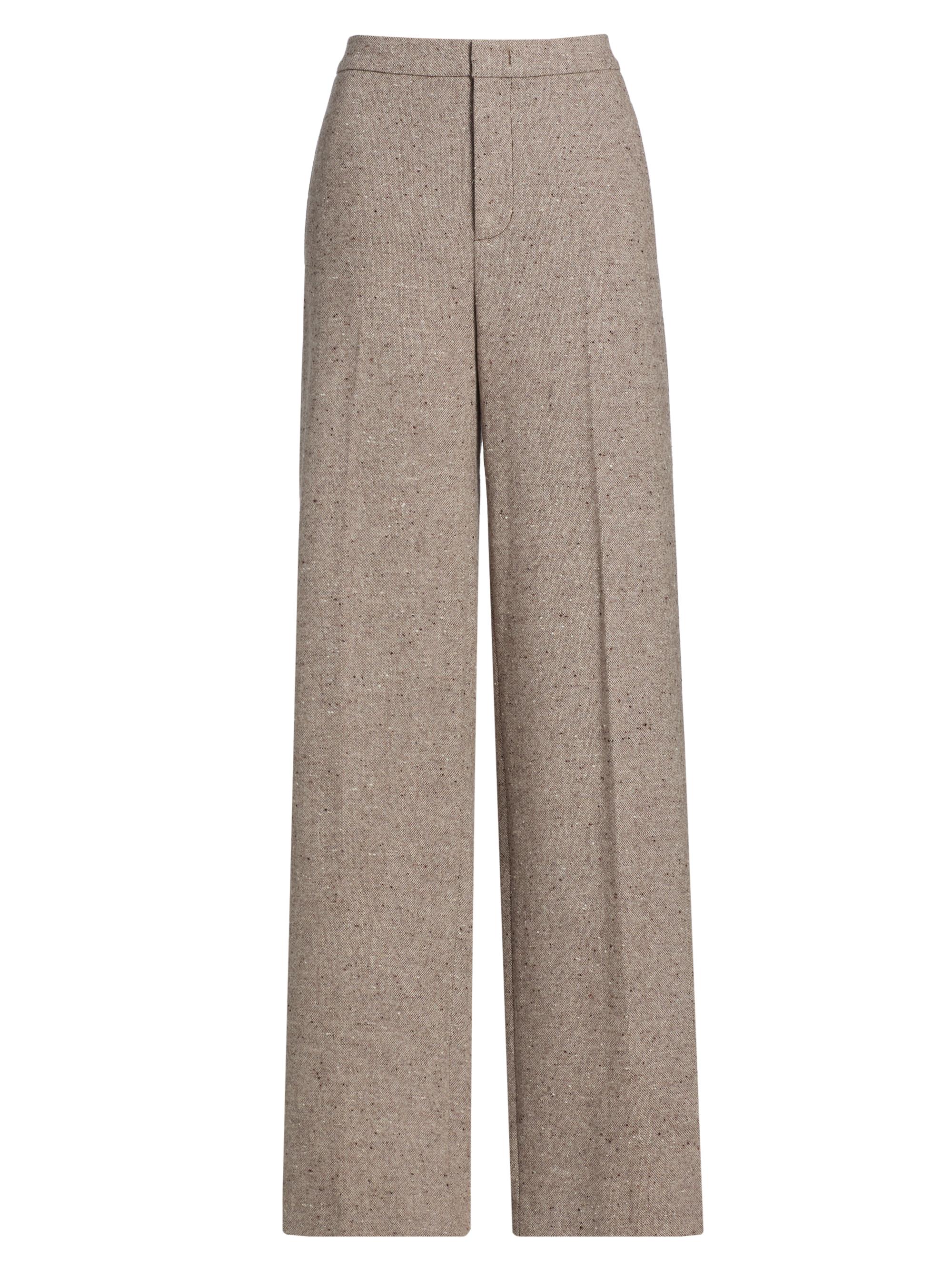 Vince Women's Donegal Mid-Rise Wool-Blend Trousers - Oat Stone