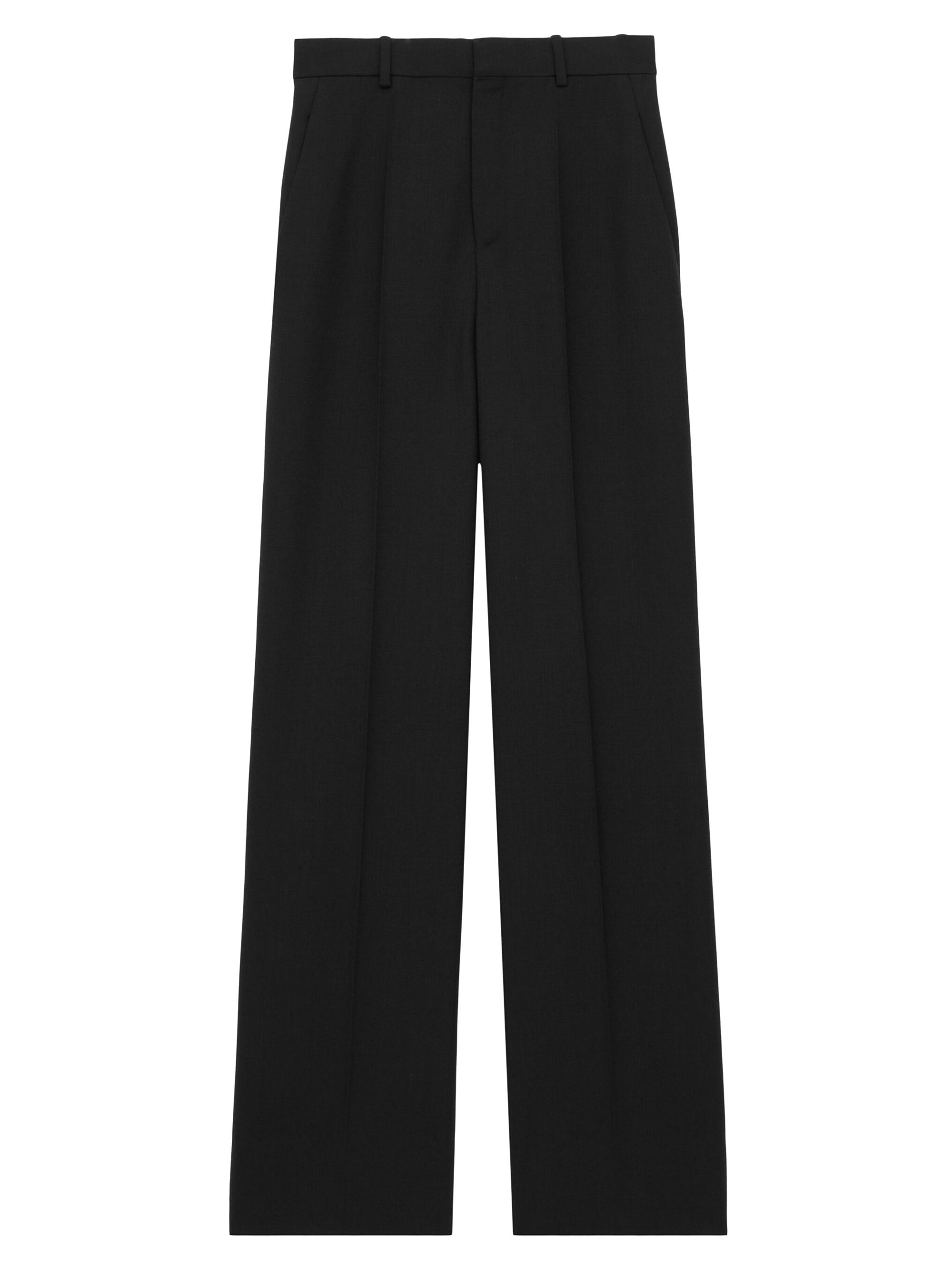 Saint Laurent Men's High-Rise Pants in Wool - Black