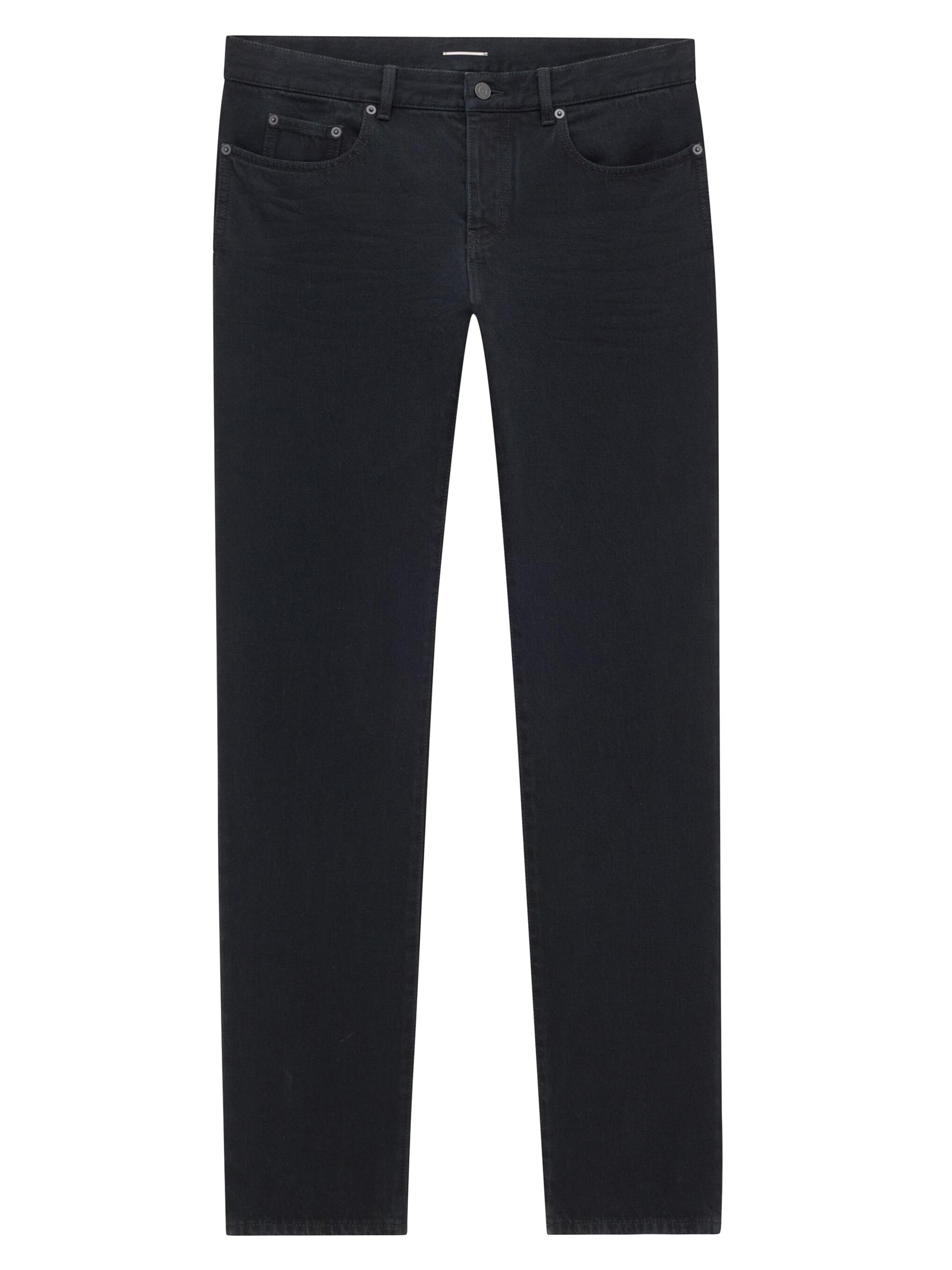 Saint Laurent Men's Low-Rise Jeans in Plain Carbon Denim - Plain Carbon Black