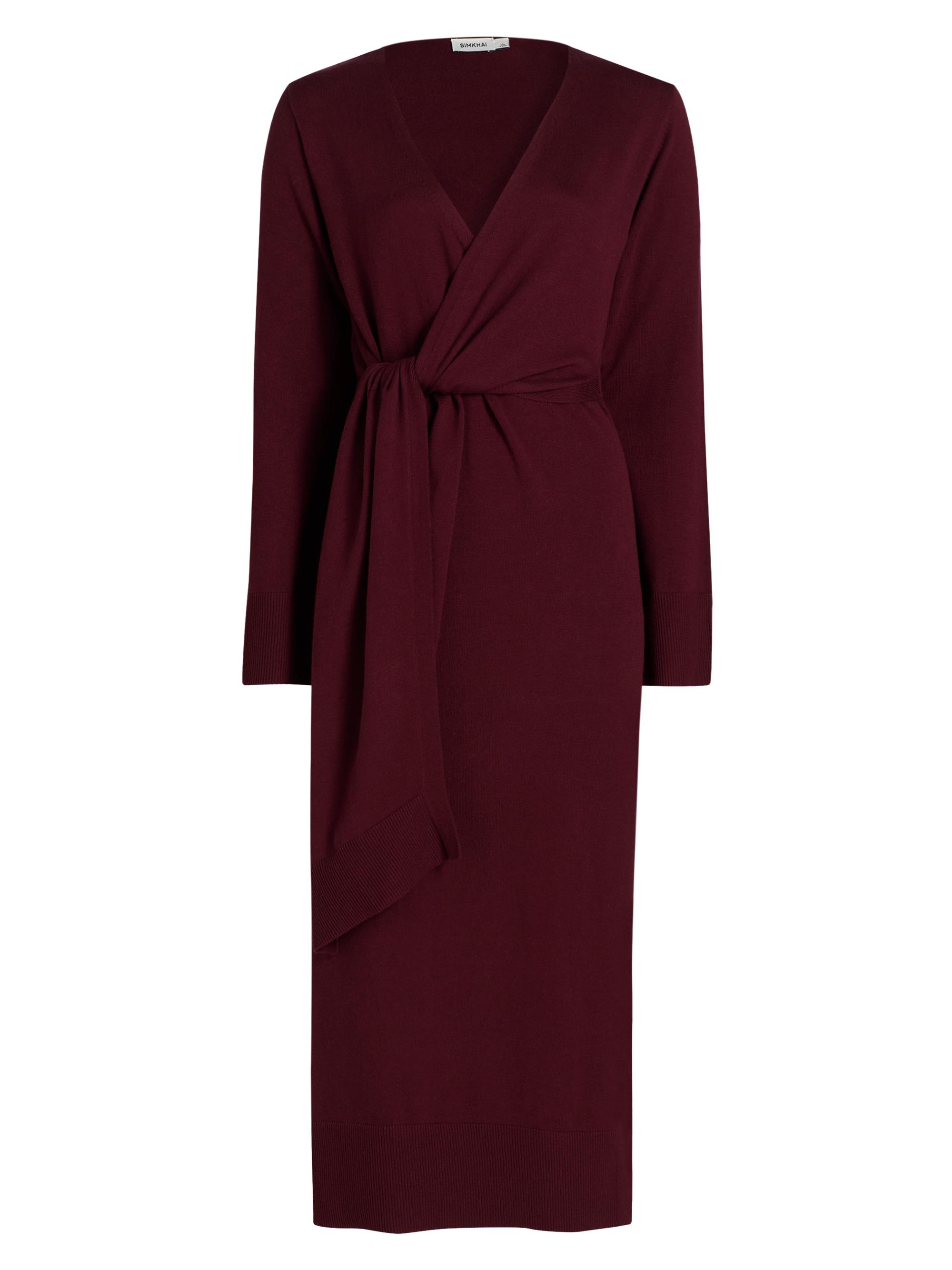 SIMKHAI Women's Skyla Wrap-Style Midi-Dress - Sangria