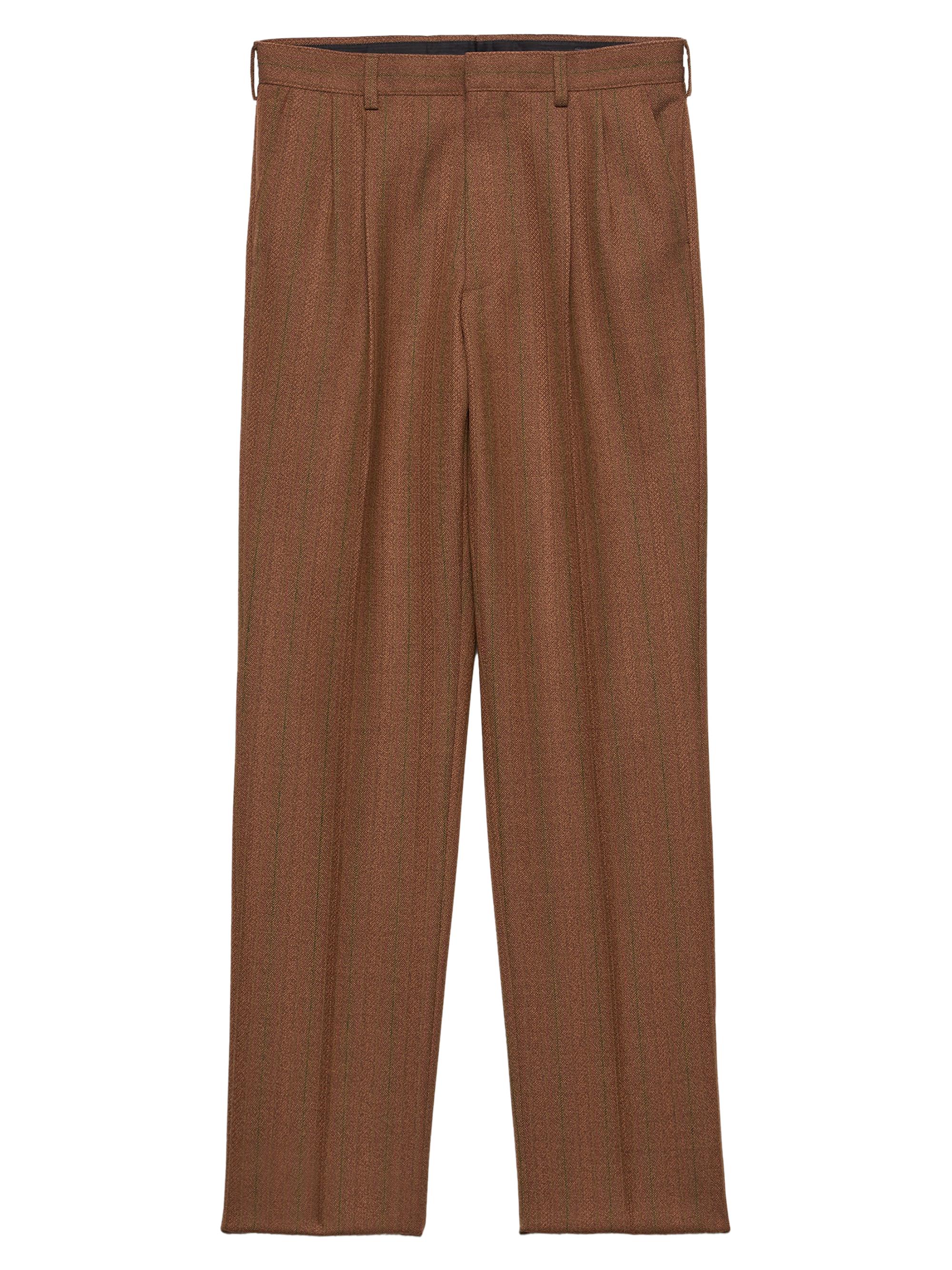 Prada Men's Wool Pinstripe Pants - Brown