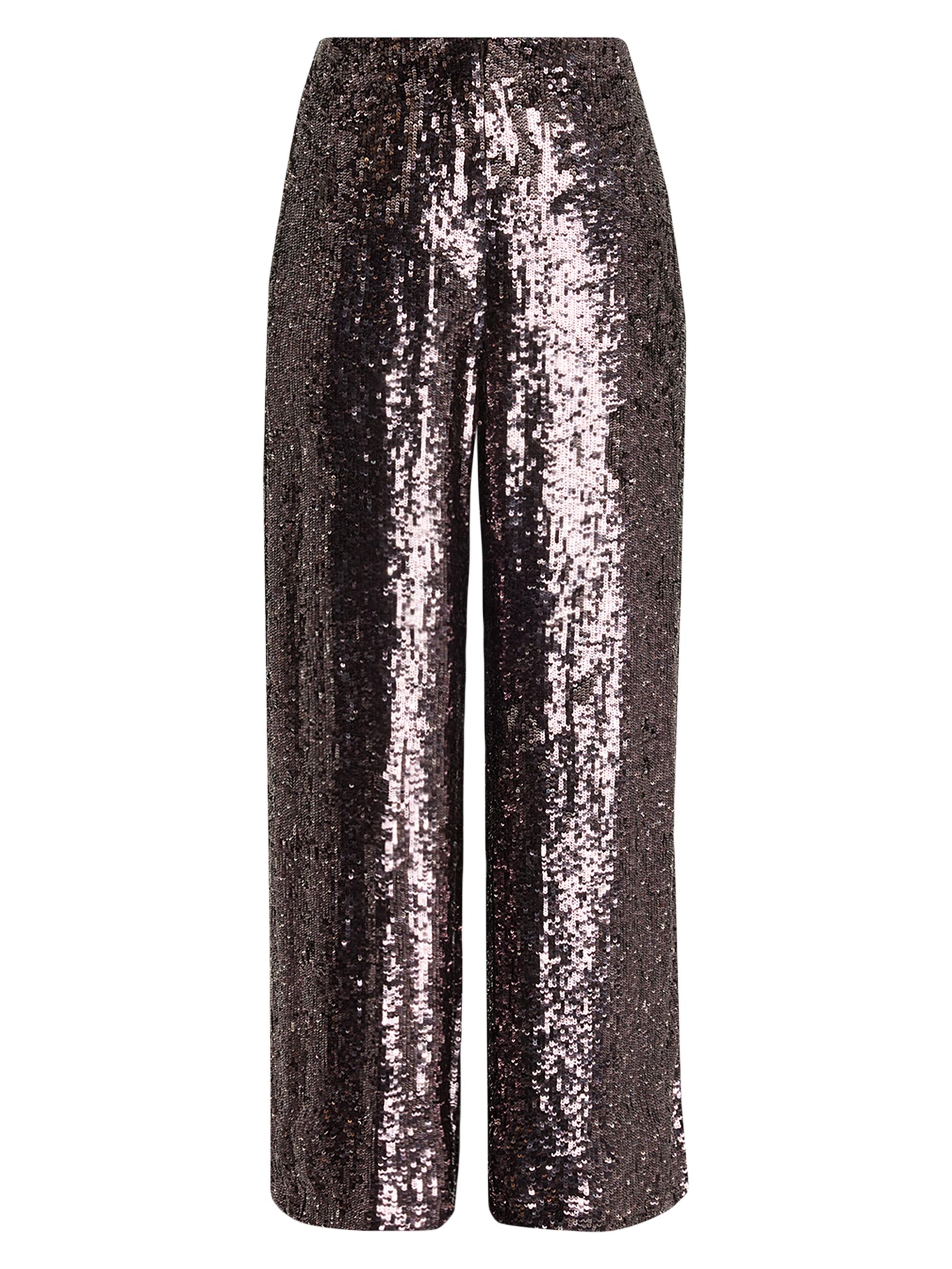 TWP Women's Adieu For Now Sequined Wide-Leg Pants - Dark Chocolate