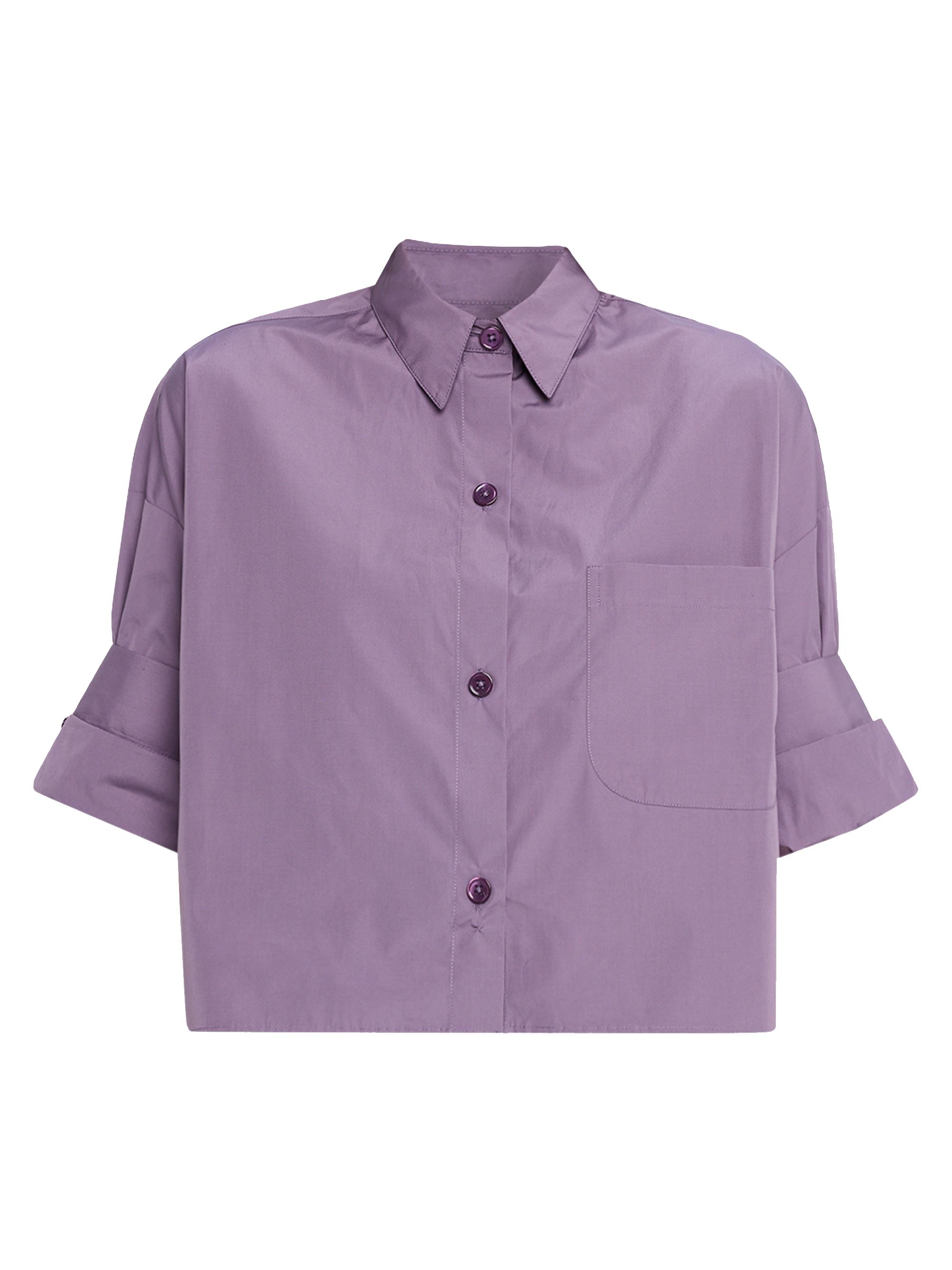 TWP Women's Next Ex Cotton Crop Shirt - Plum