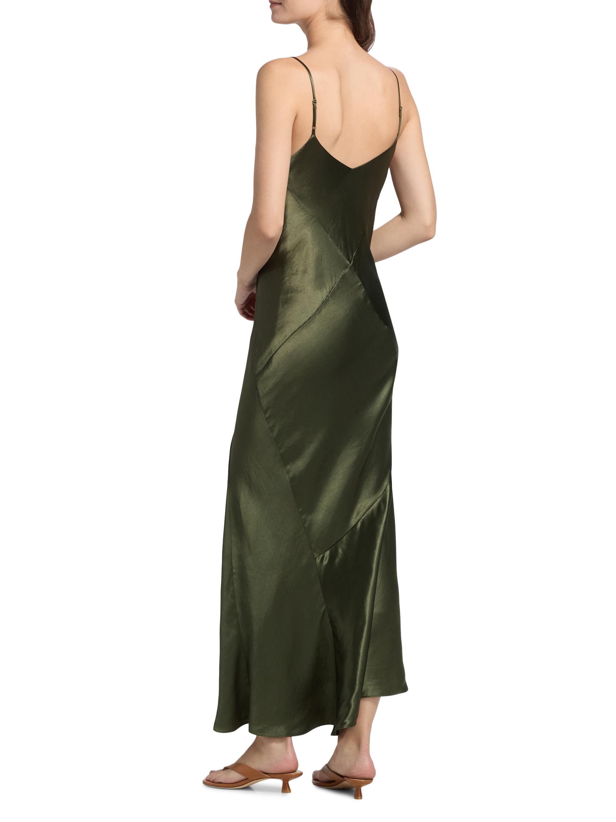 Women's Paneled Satin Bias Slip Dress, Herba, Size XL | Vince