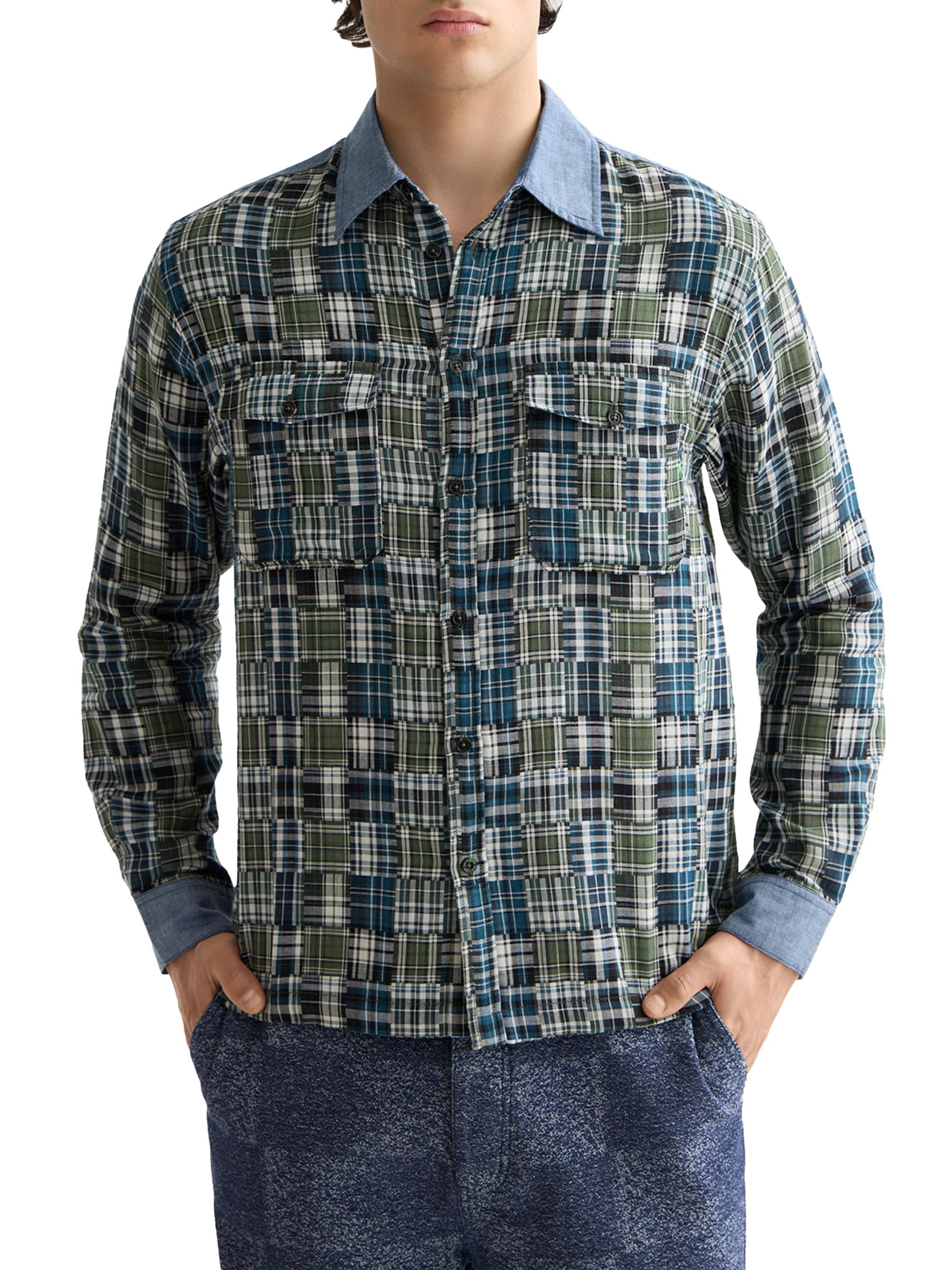Scotch & Soda Patchwork Flannel Relaxed-Fit Button-Front Shirt