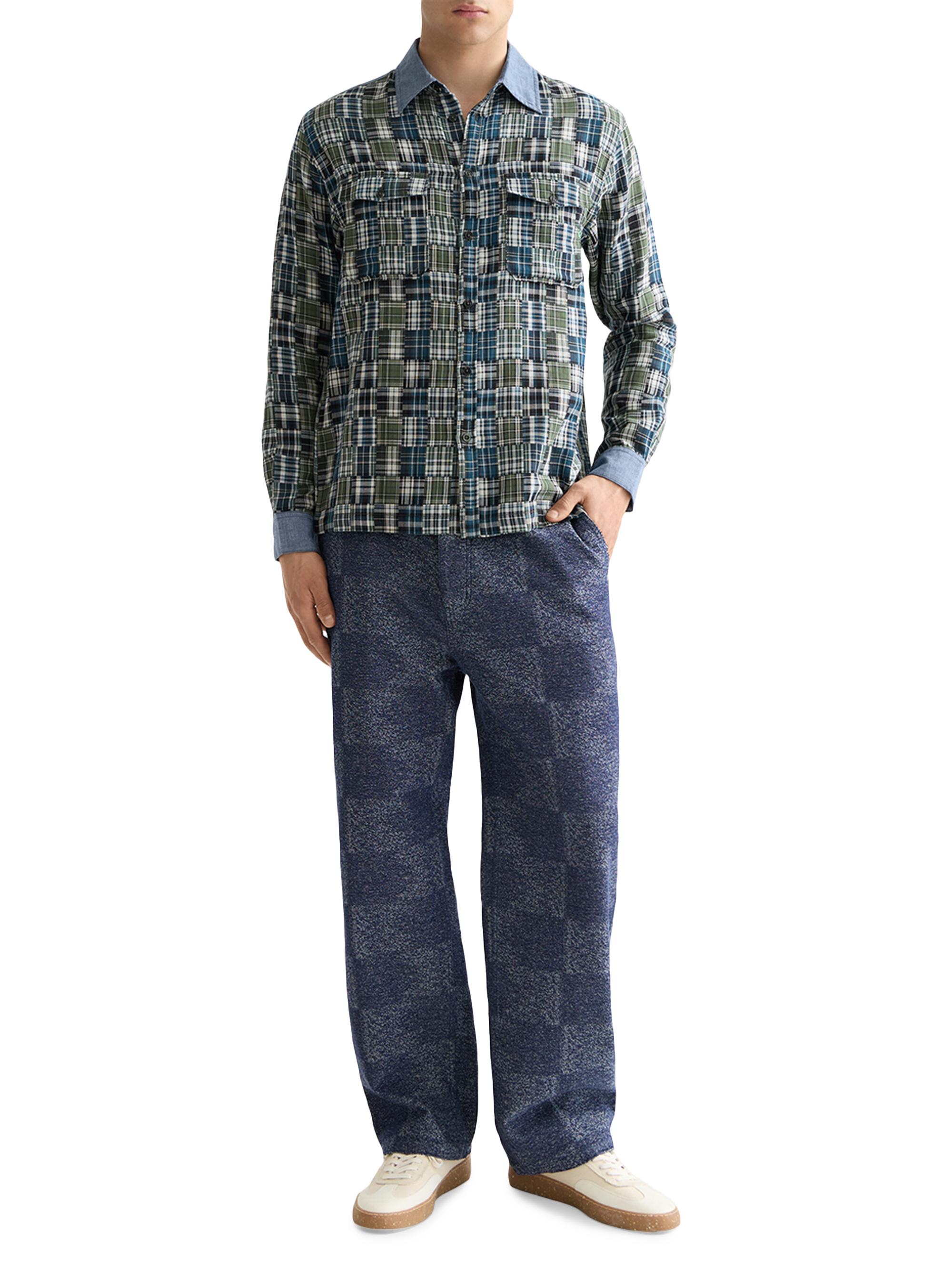 Scotch & Soda Patchwork Flannel Relaxed-Fit Button-Front Shirt