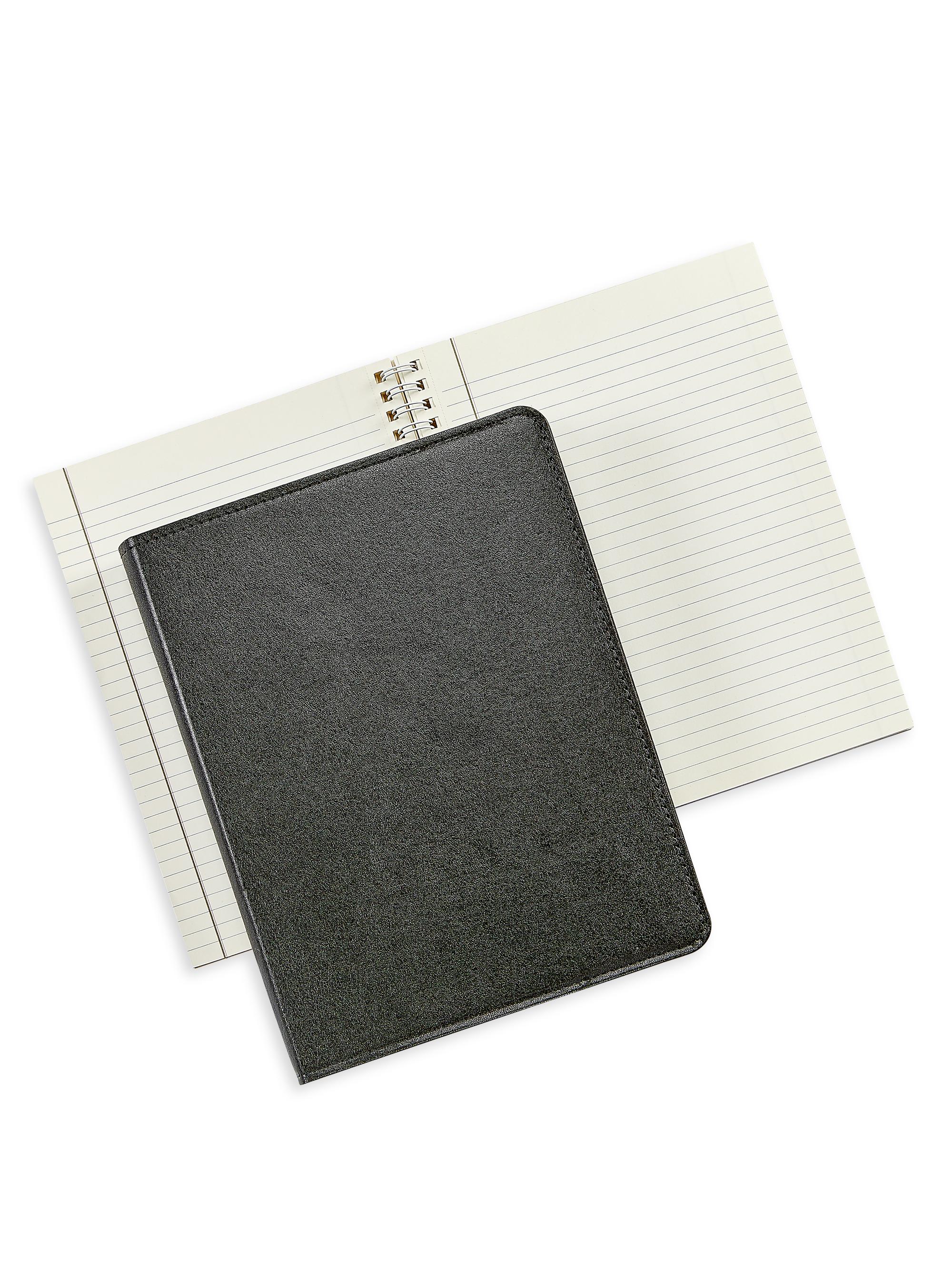 Graphic Image 9" Harness Leather Refillable Notebook - Onyx