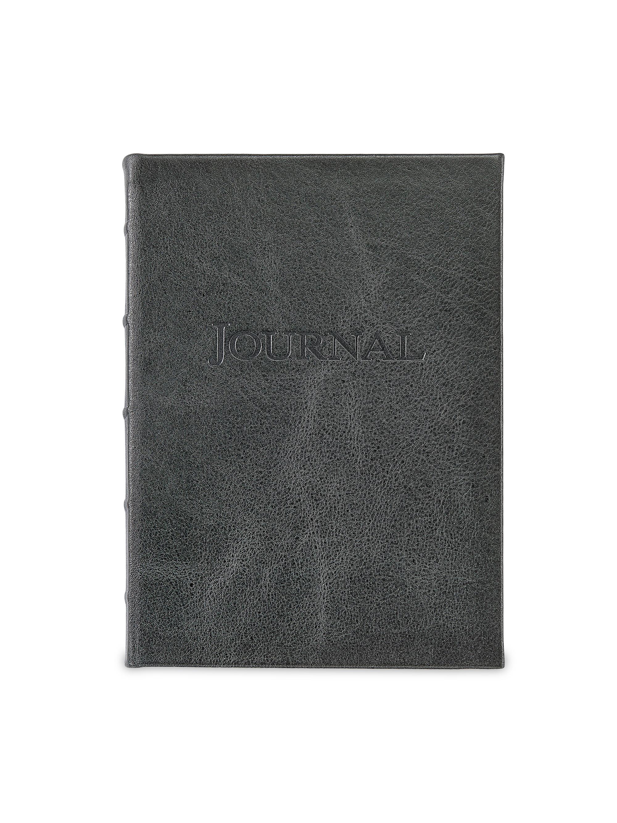 Graphic Image 9" Hardcover Harness Leather Journal - Onyx