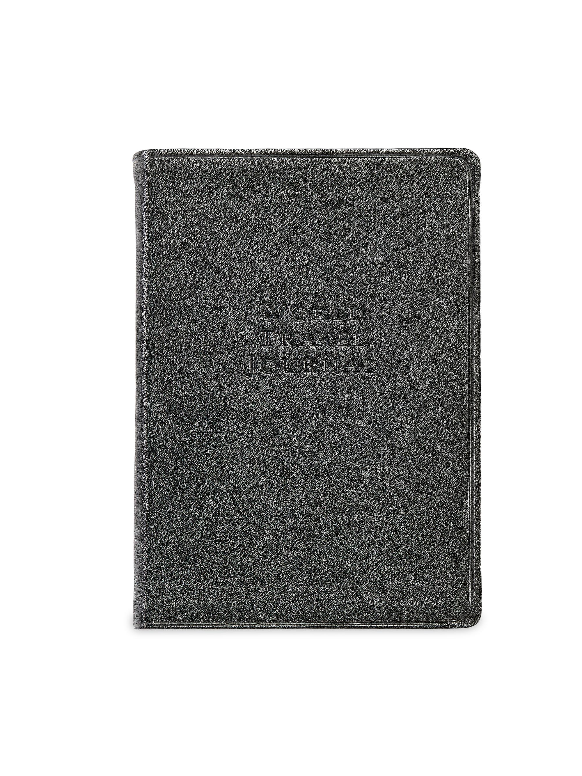 Graphic Image Leather Bound World Travel Journal - Onyx