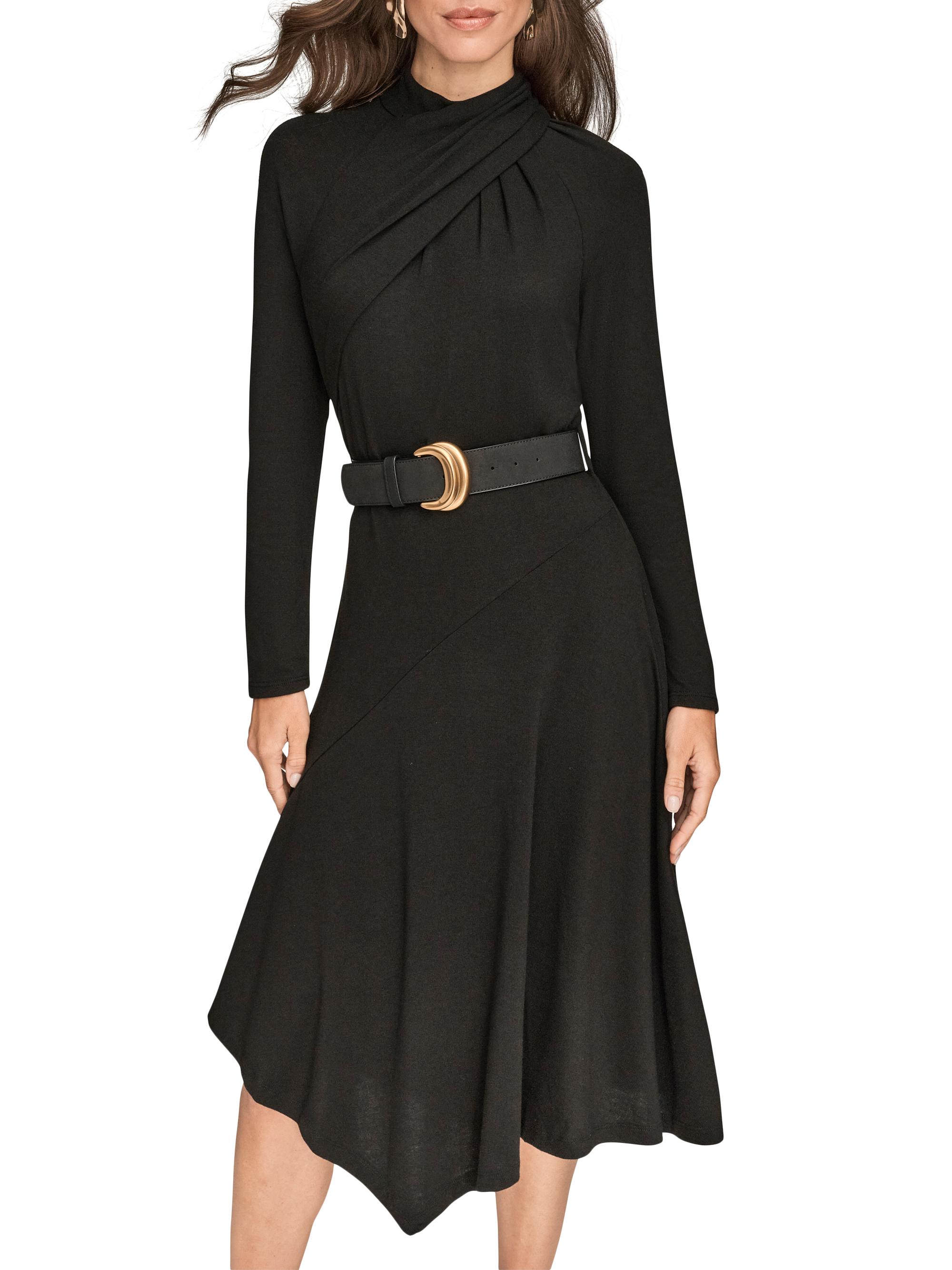 Donna Karan New York Crossover Belted Long-Sleeve Midi-Dress | Saks Fifth  Avenue