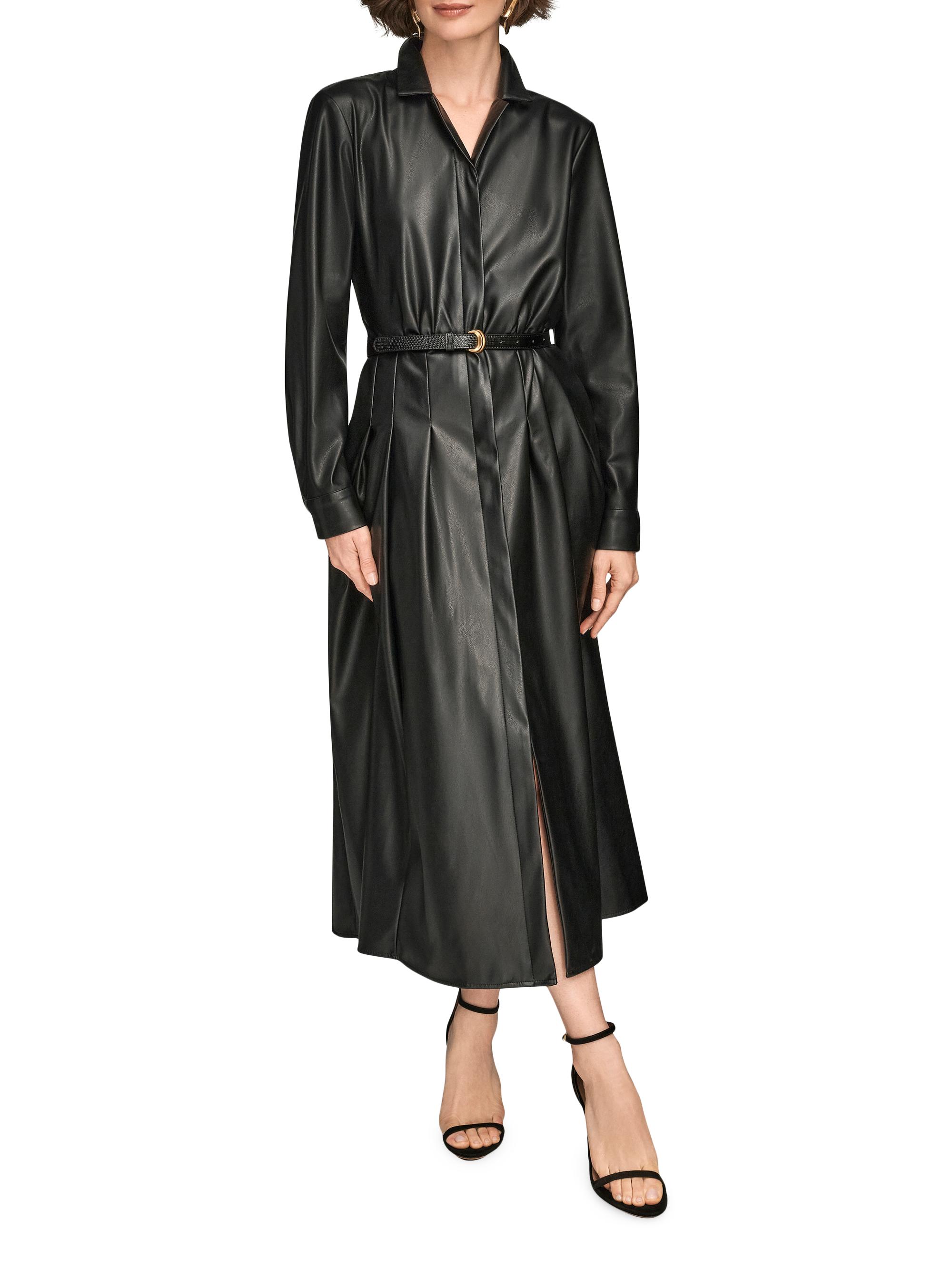 knee length dresses for ladies Sexy Black Pvc Full Body Women Dress – Miss Leather Online main image 1