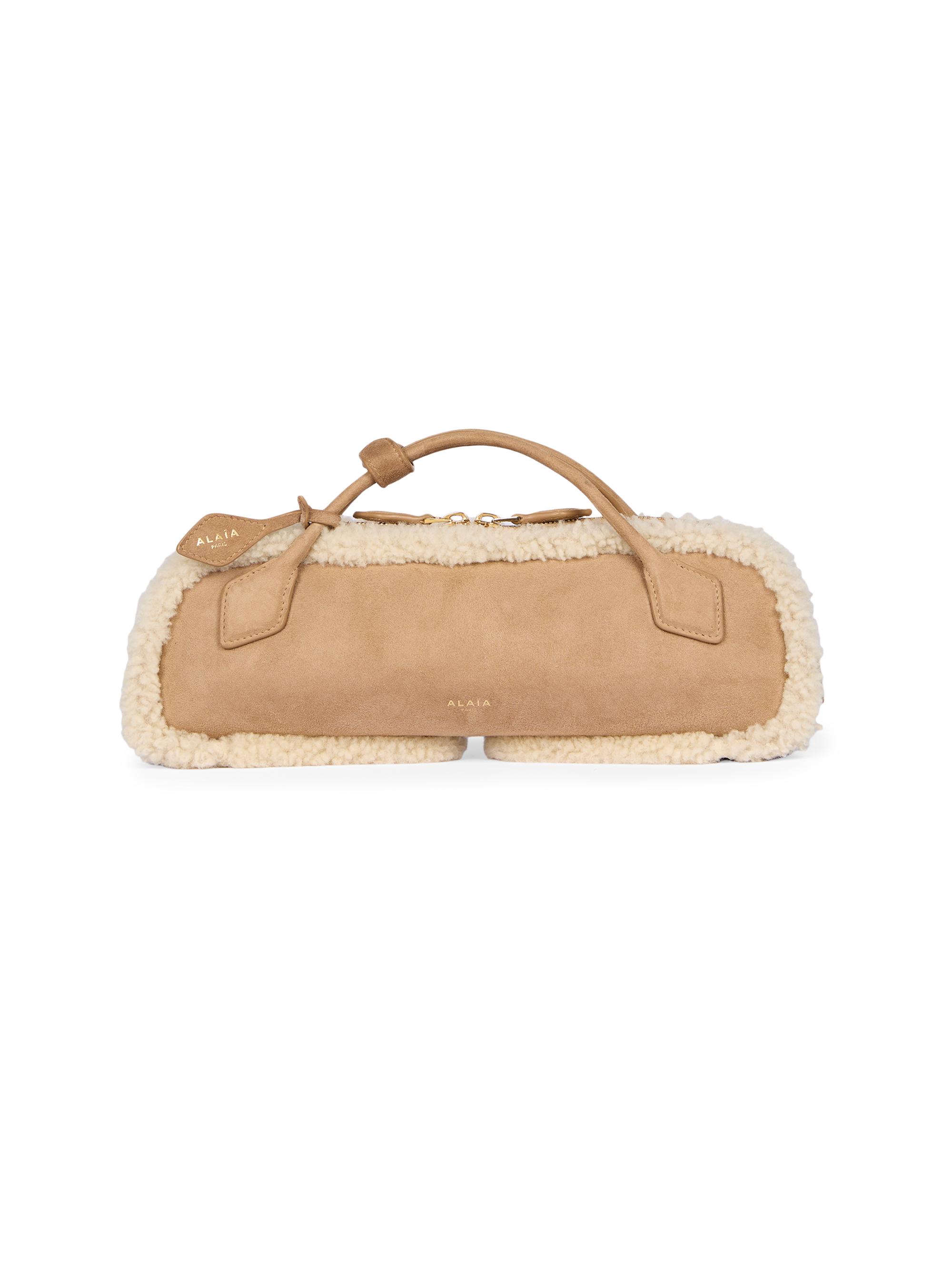 Alaïa Women's Le Teckel Shearling & Suede Clutch - Camel