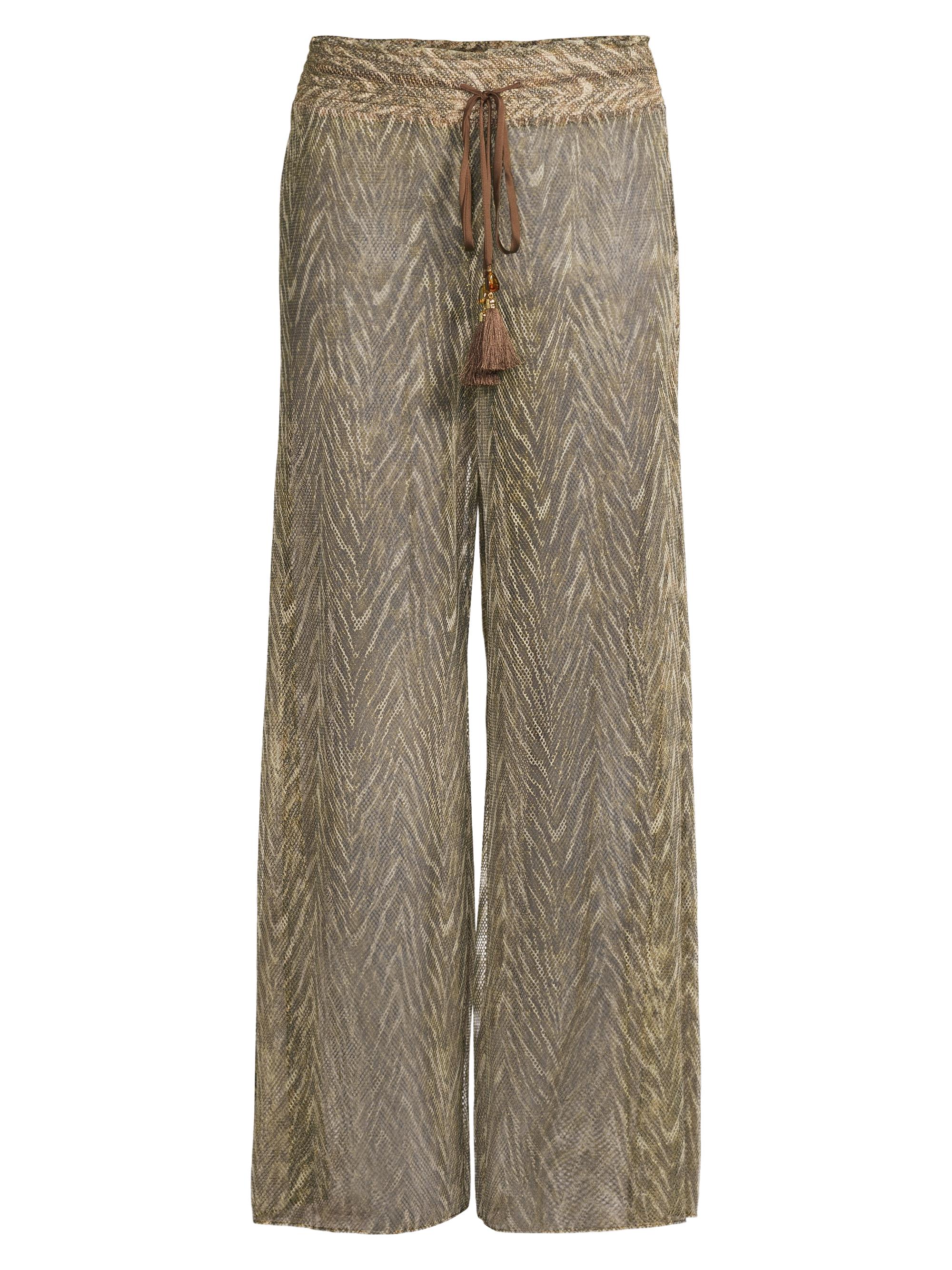 Ramy Brook Women's Priya Animal-Print Sheer Drawstring Cover-Up Pants - Beach Brown Zebra