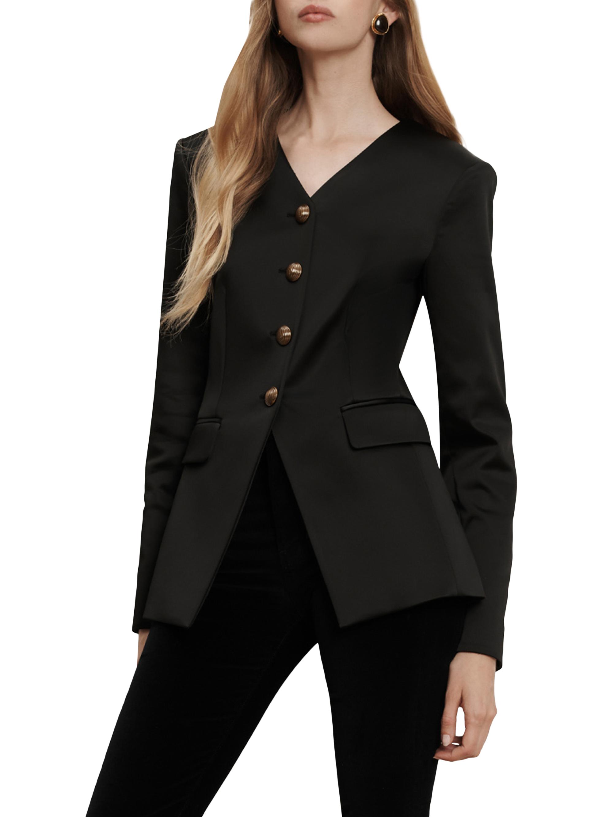 Veronica Beard Cynthia Collarless Satin Jacket | Saks Fifth Avenue