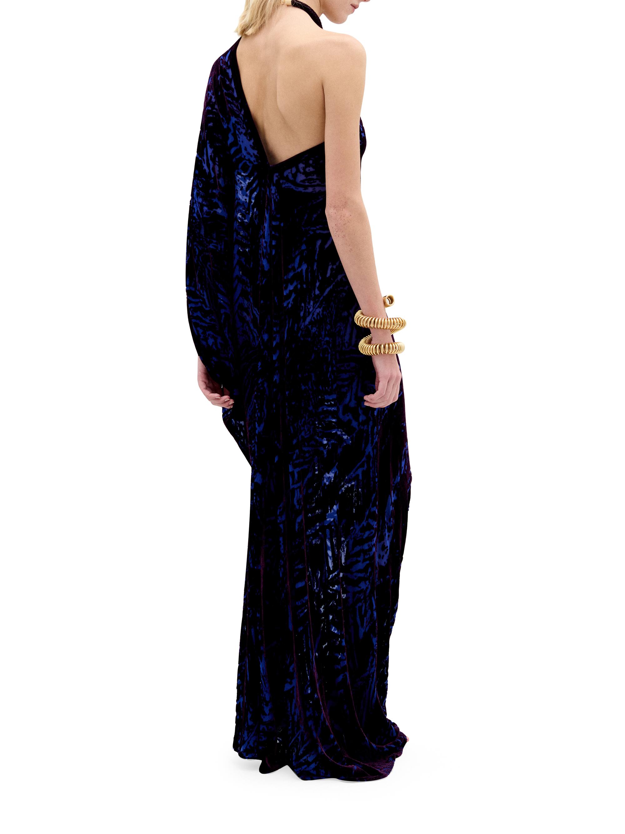 Silvia Tcherassi Erica Stripe Velvet One-Shoulder Gown | Saks