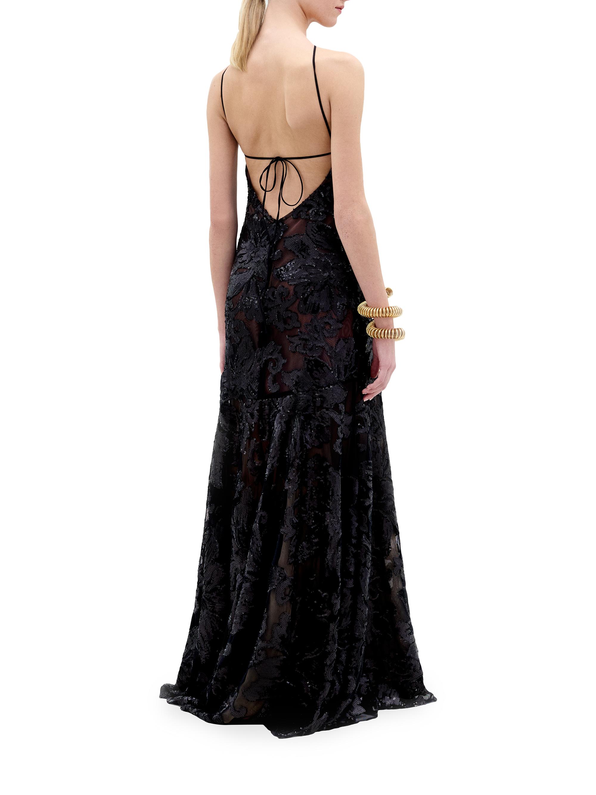 Silvia Tcherassi Lottise Floral-Sequined Halter Gown | Saks Fifth