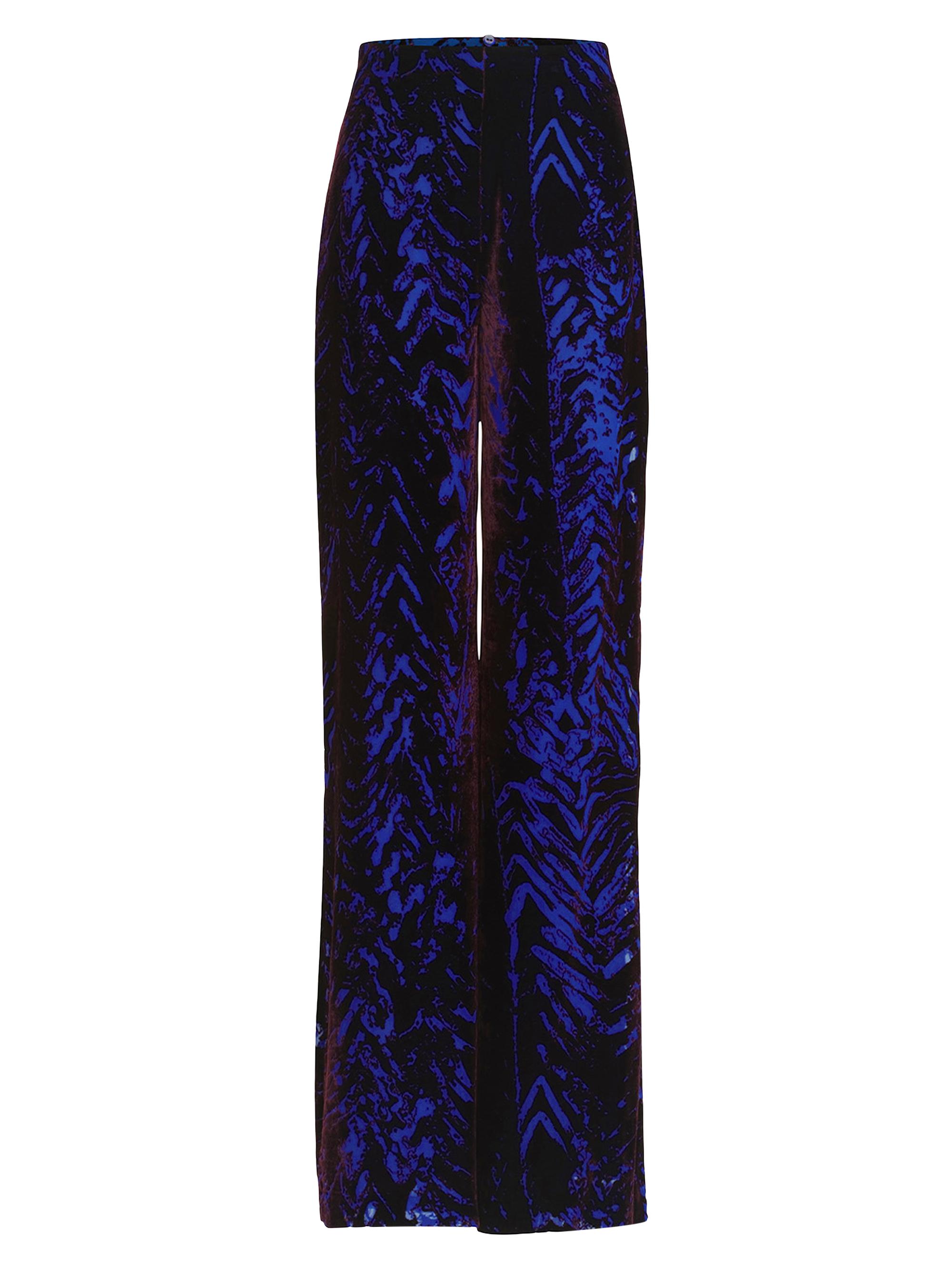 Silvia Tcherassi Women's Como Striped Velvet Straight-Leg Pants - Eggplant Velvet