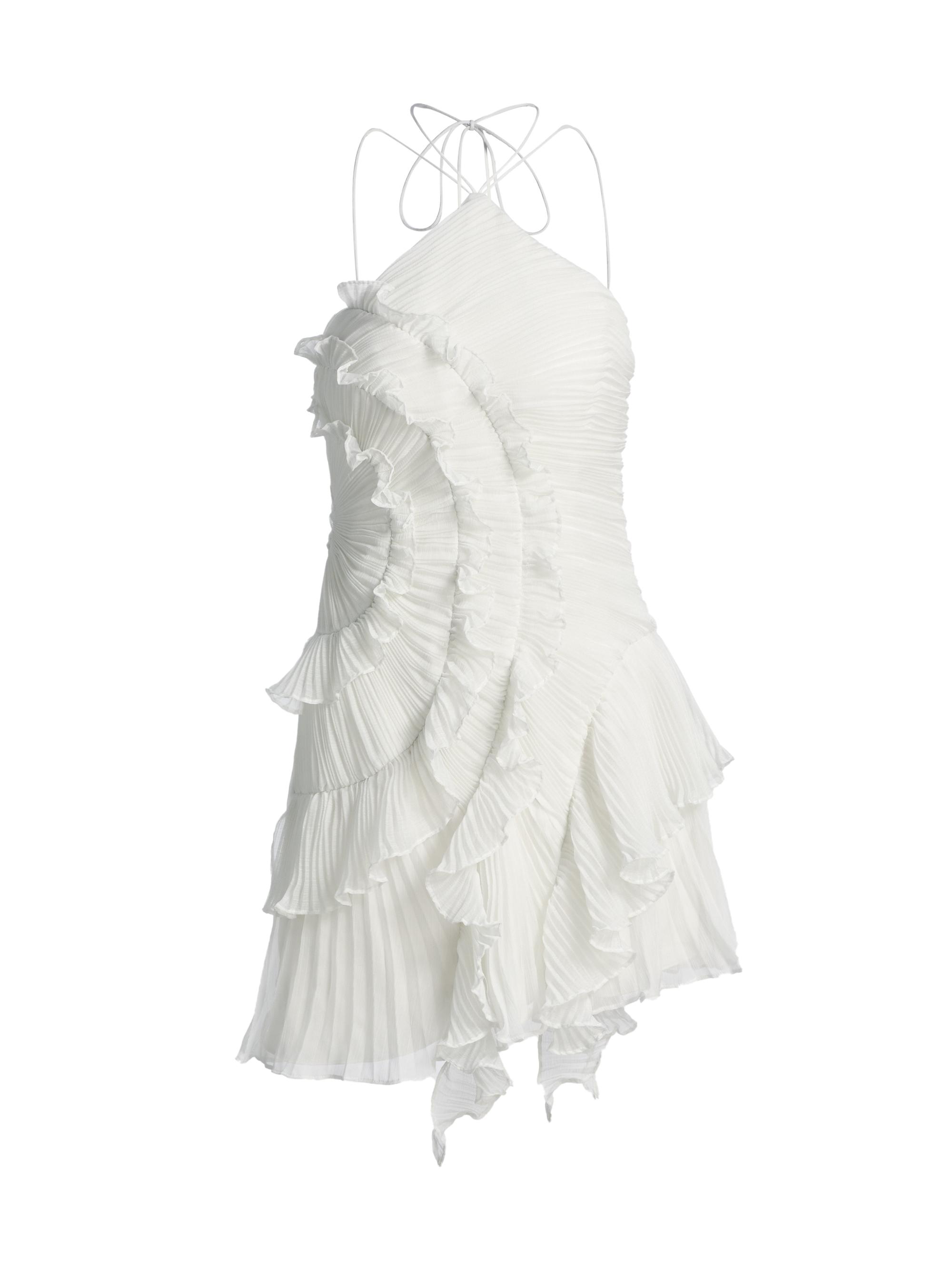 Amur Women's Velora Asymmetric Ruffled Halterneck Minidress -