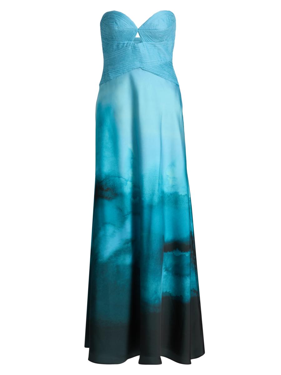 Amur Cova Printed Gown In Blue