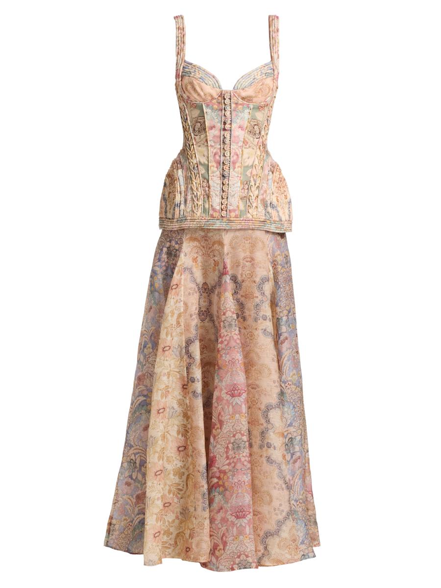 Zimmermann Rebellion Corded Linen-Silk Maxi Dress | Saks Fifth Avenue