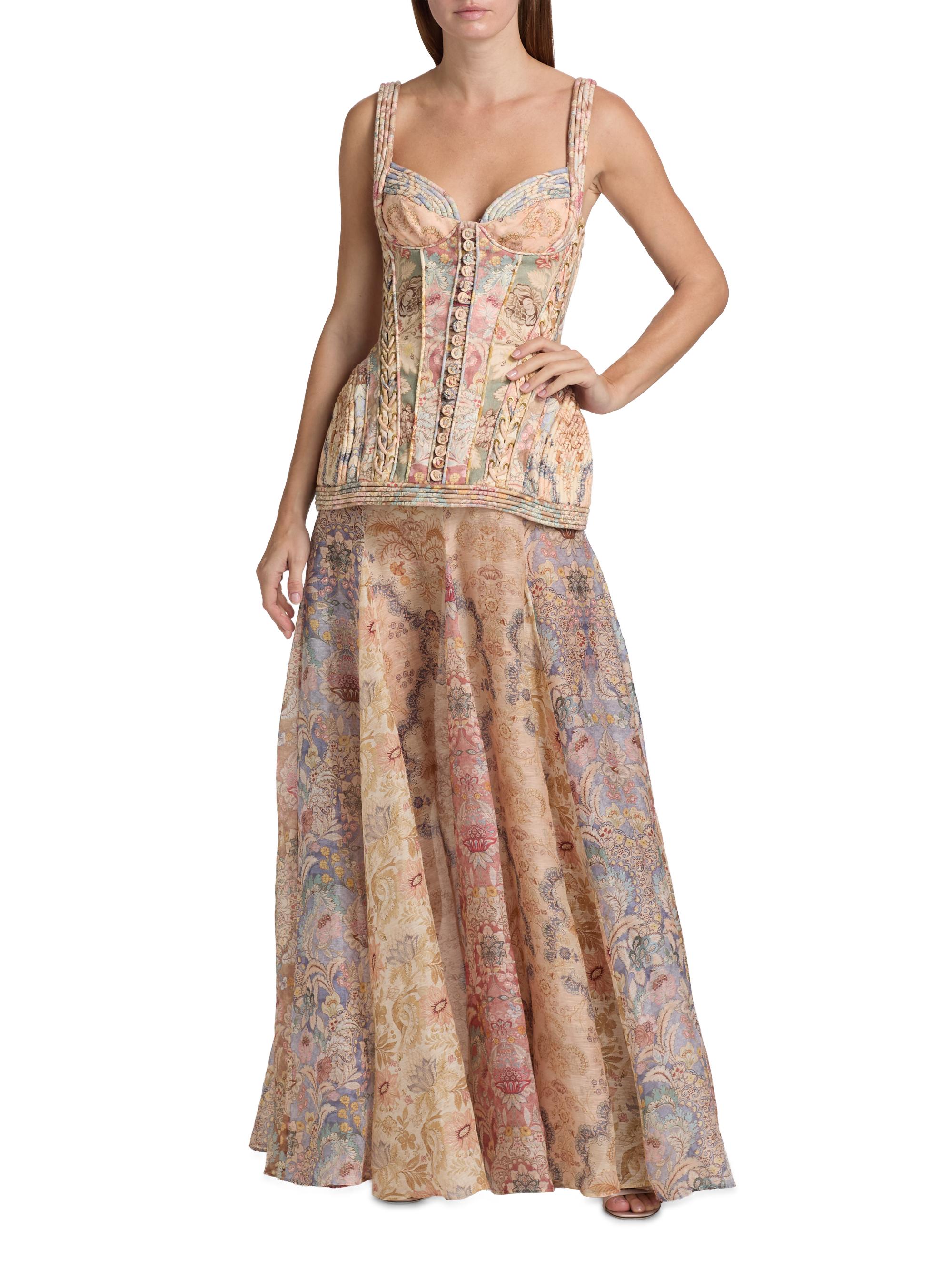 Zimmermann Rebellion Corded Linen-Silk Maxi Dress | Saks Fifth Avenue