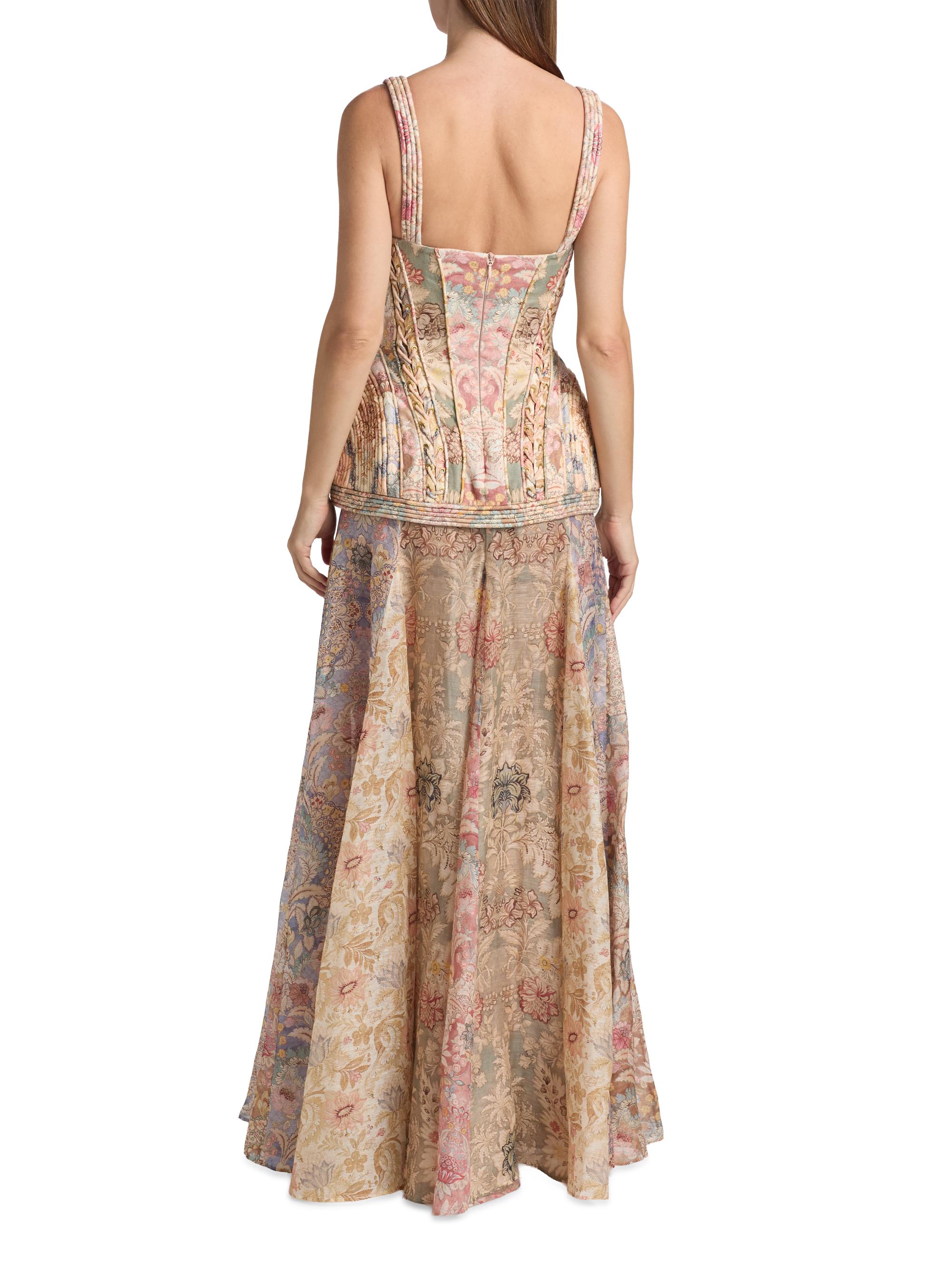 Zimmermann Rebellion Corded Linen-Silk Maxi Dress | Saks Fifth Avenue