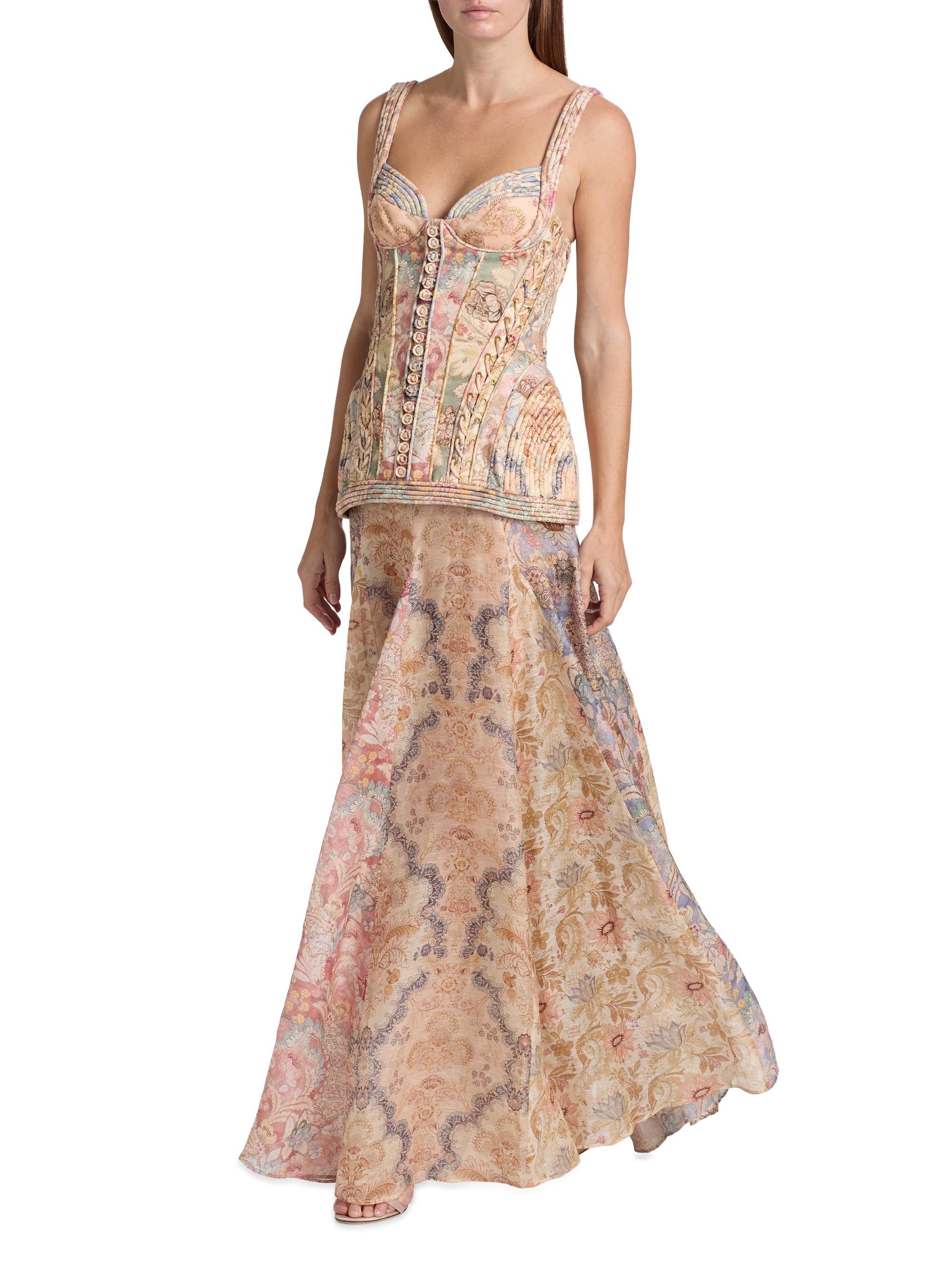 Zimmermann Rebellion Corded Linen-Silk Maxi Dress | Saks Fifth Avenue