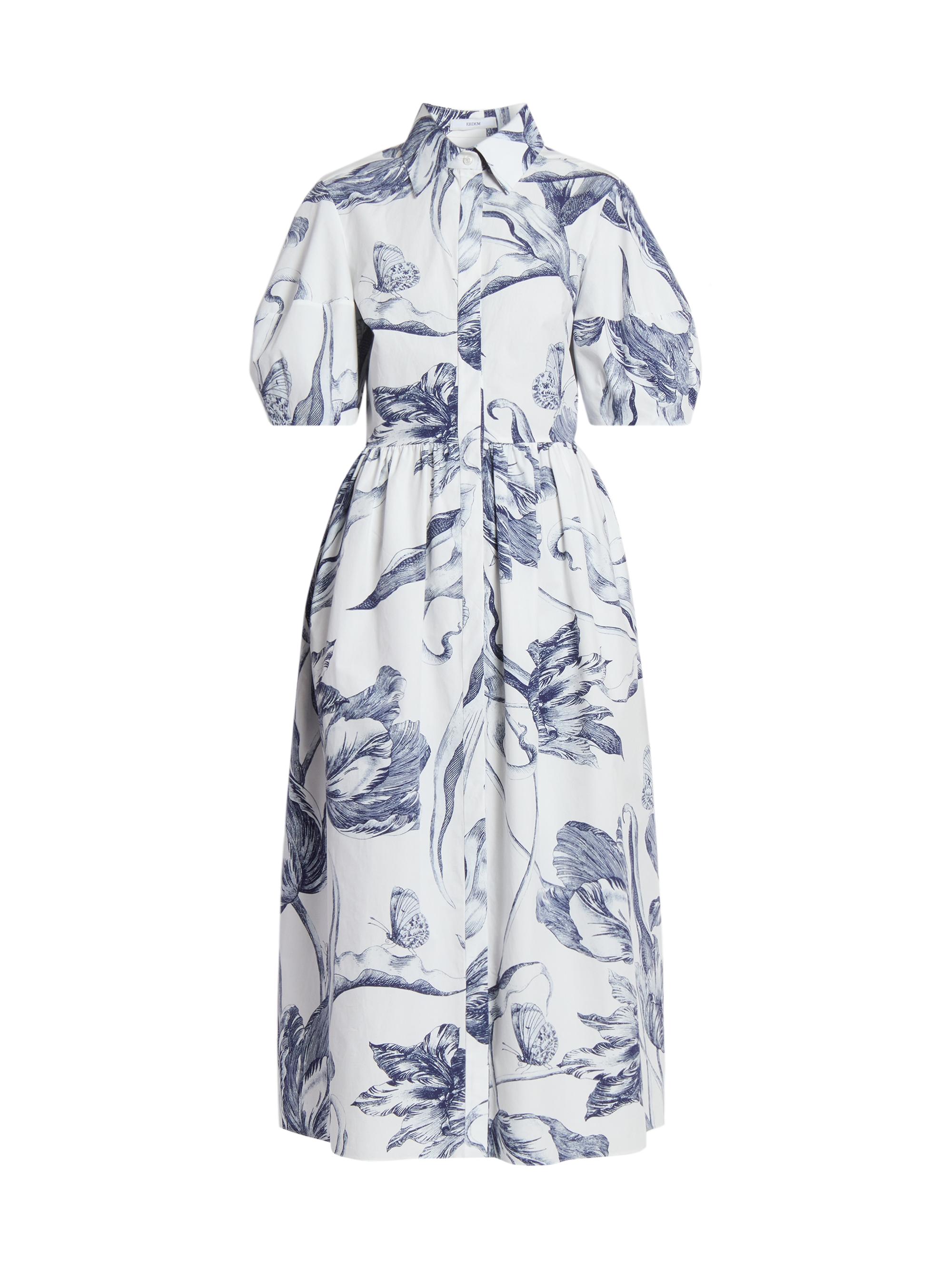 Erdem Women's Printed Midi Shirtdress - Botanical Engraving
