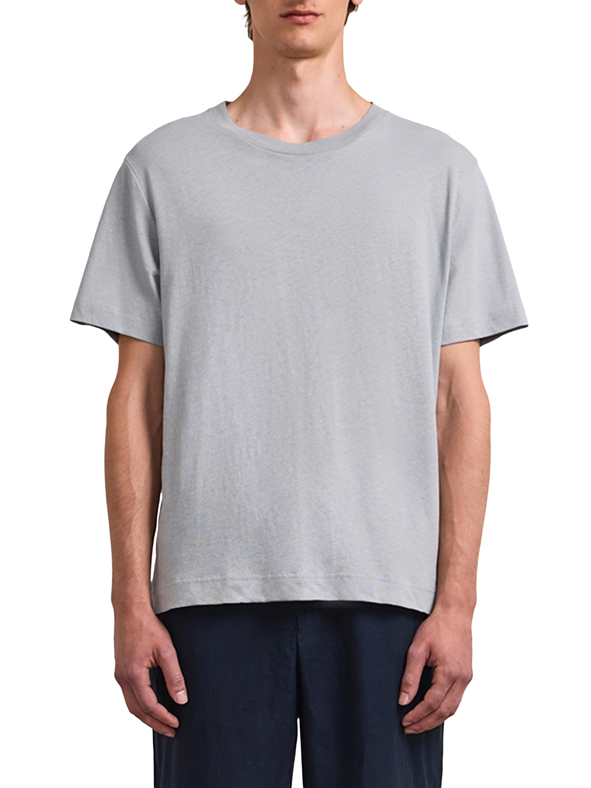 Frescobol Carioca Men's Dinis Cotton-Linen T-Shirt - Coastal Blue | Thumbnail 5
