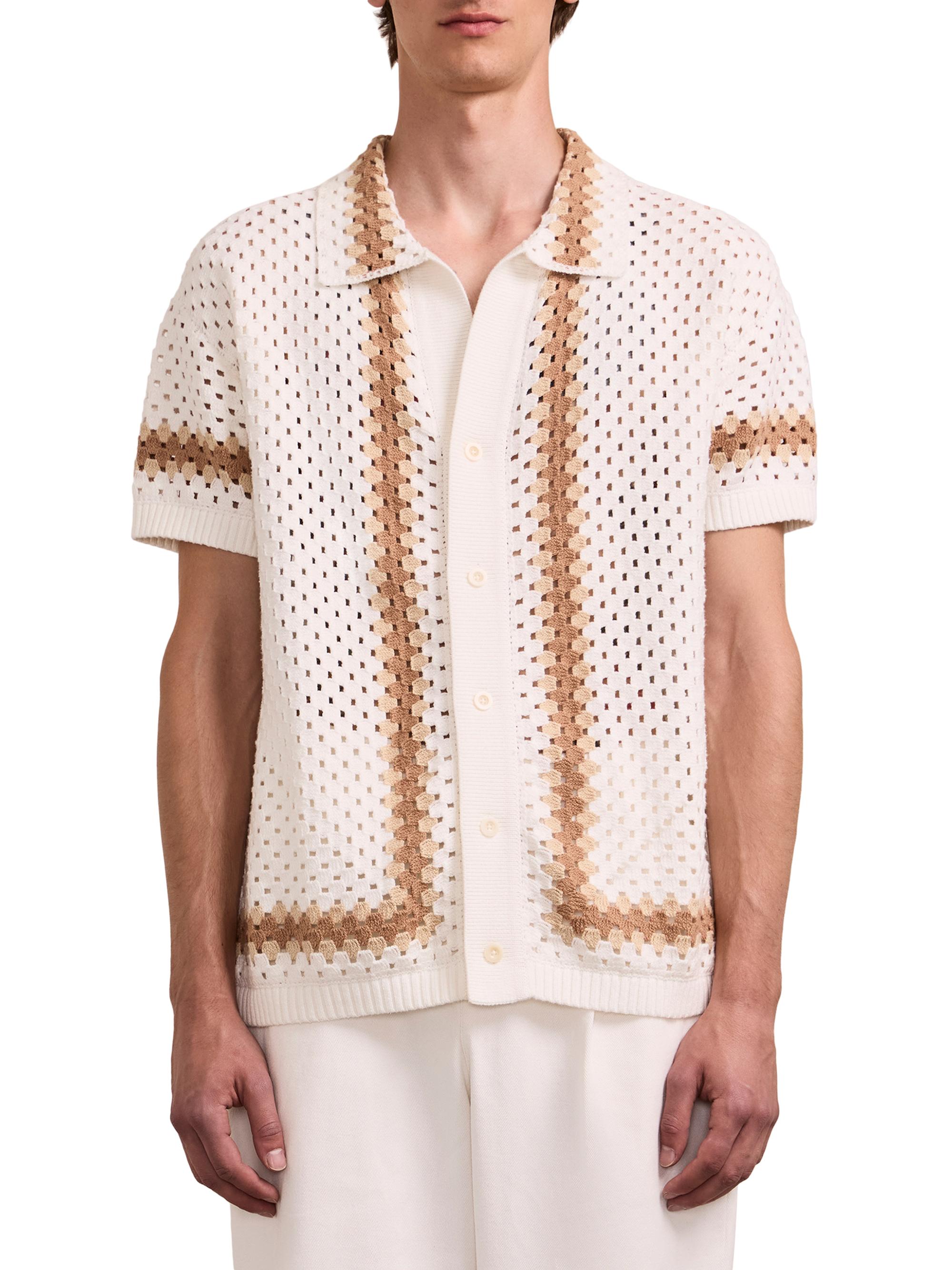 Frescobol Carioca Men's Marques Eyelet Cotton Cardigan - Navy