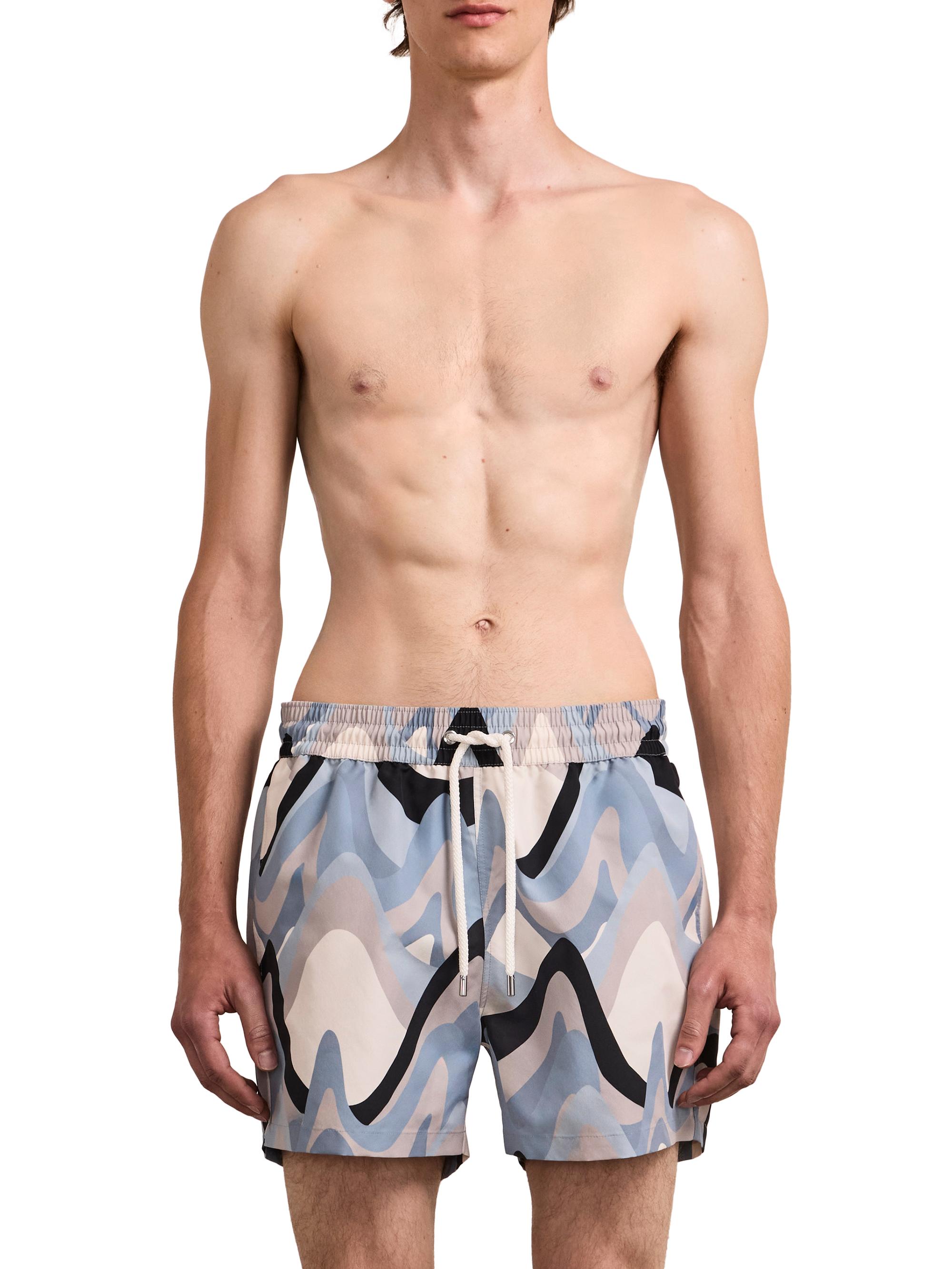 Frescobol Carioca Men's Rio Printed Swim Shorts - Coastal Blue