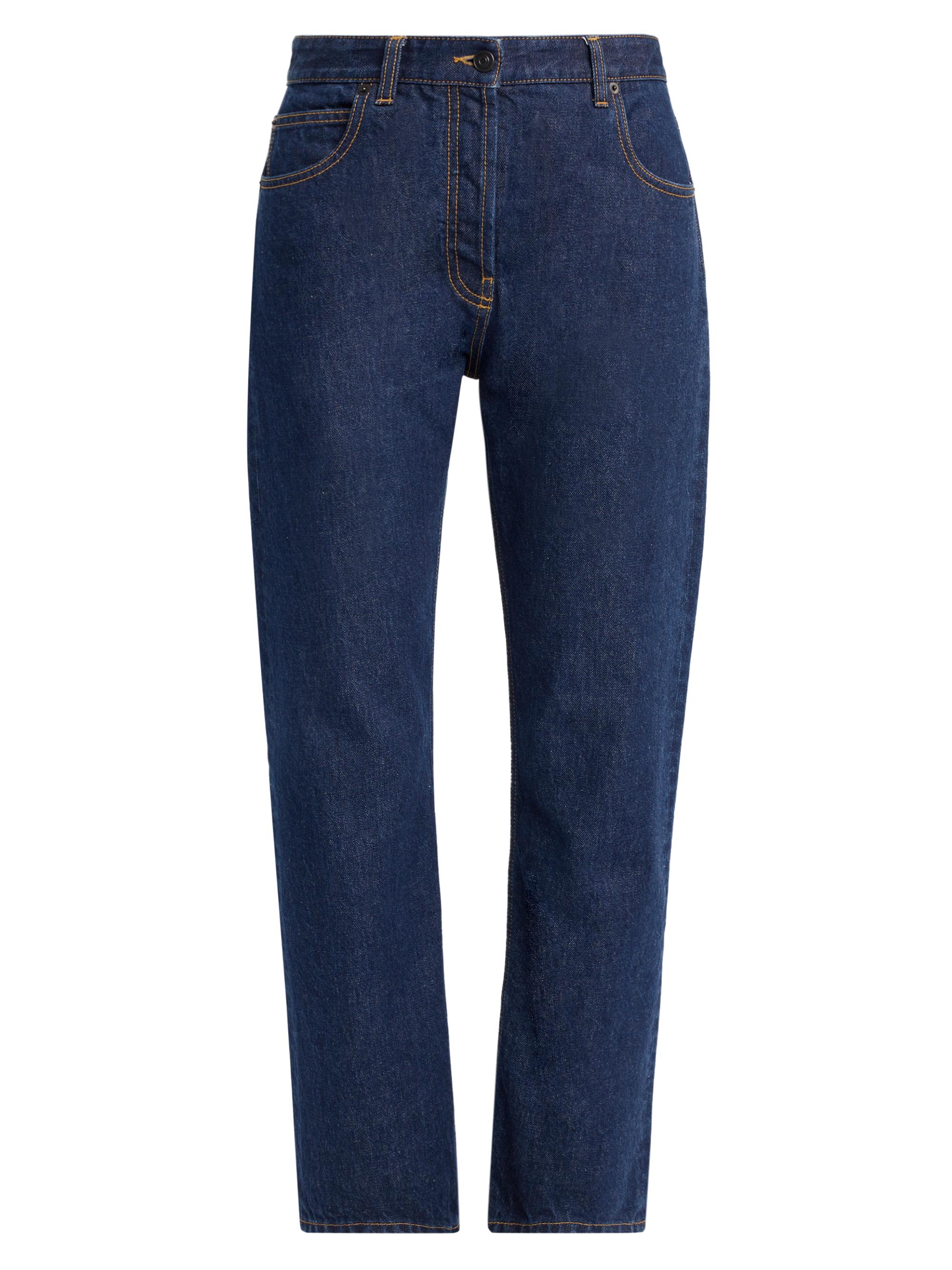 The Row Tarley Linen Barrel Jeans | Saks Fifth Avenue