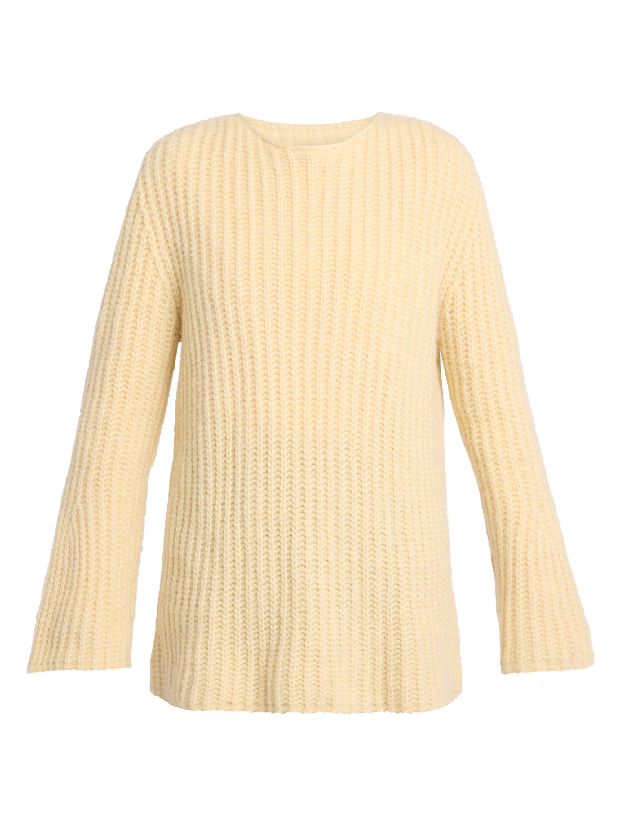 The Row Women's Mirr Rib-Knit Cashmere Sweater - Yellow