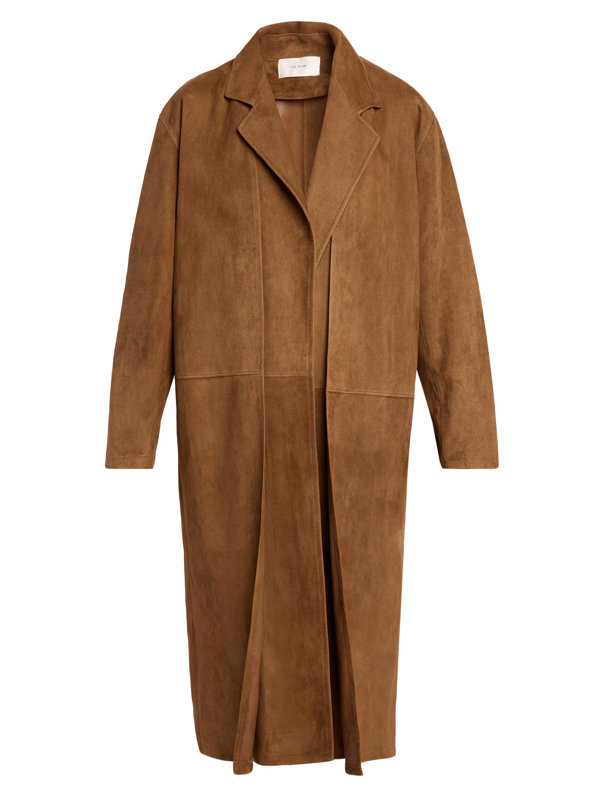 The Row Women's Serenis Heavy Suede Long Coat - Russet