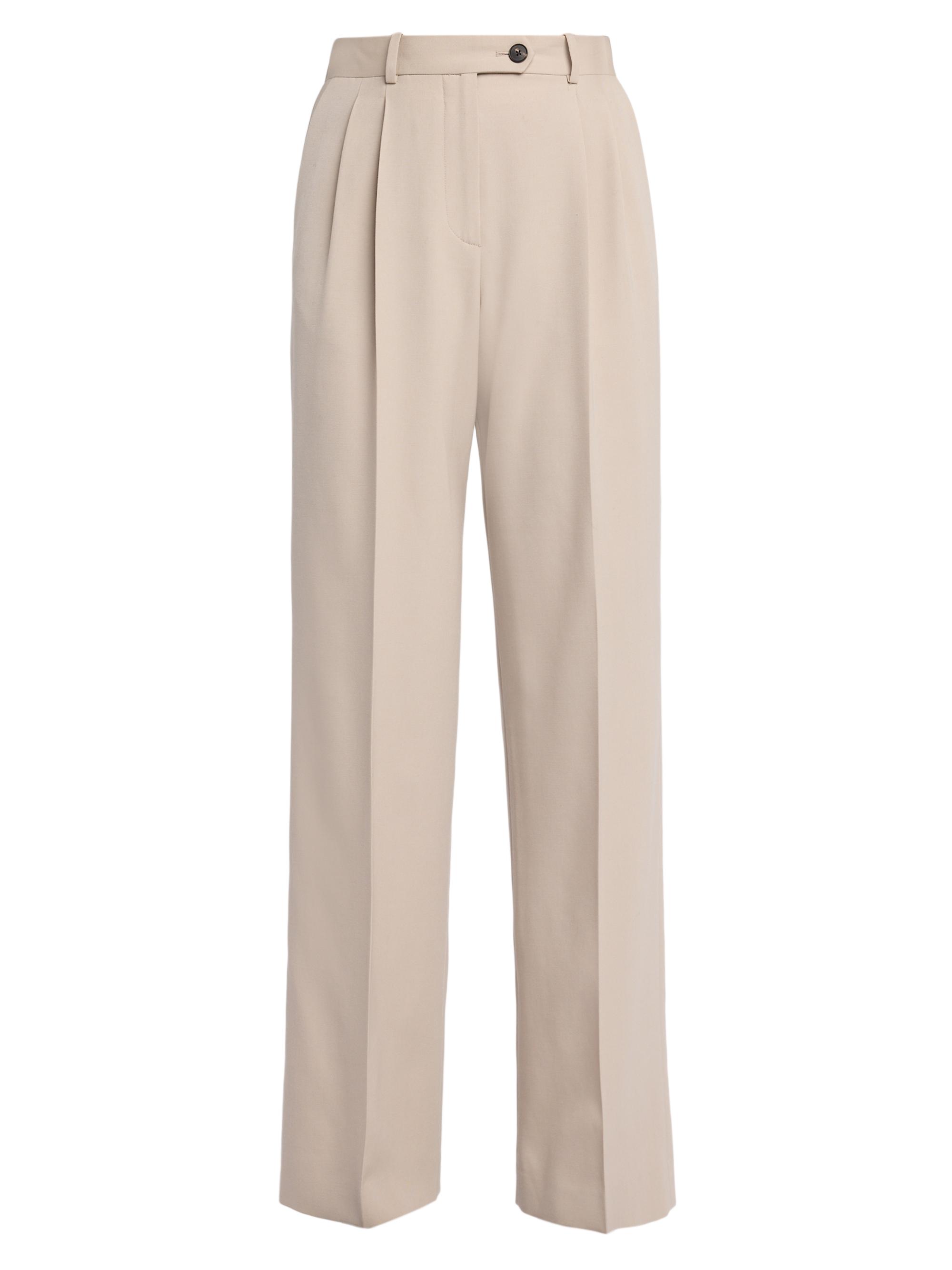 The Row Women's Virgil Wool Gabardine Trousers - Stone
