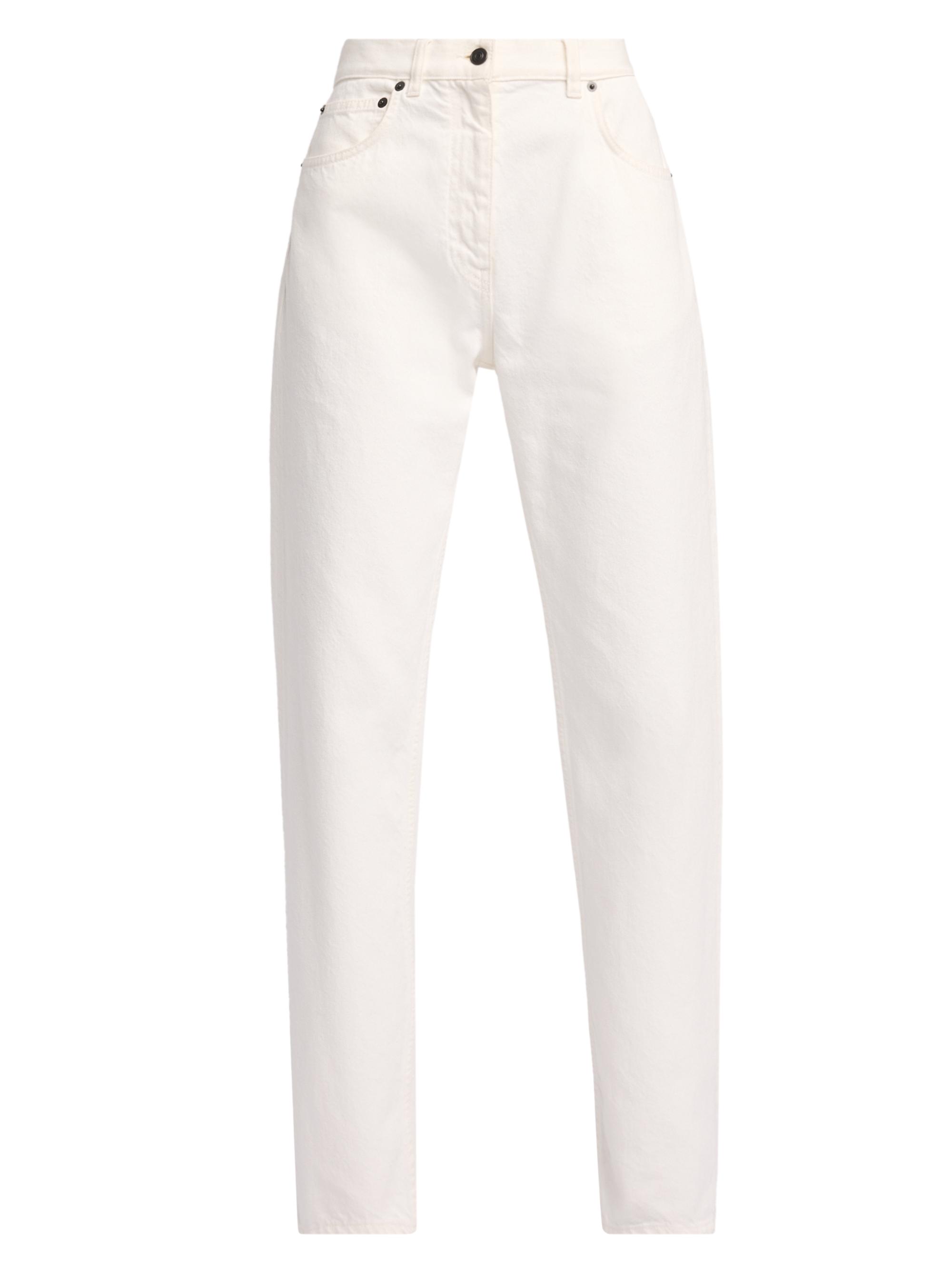 The Row Women's Burty Relaxed Slim Mid-Rise Jeans - White