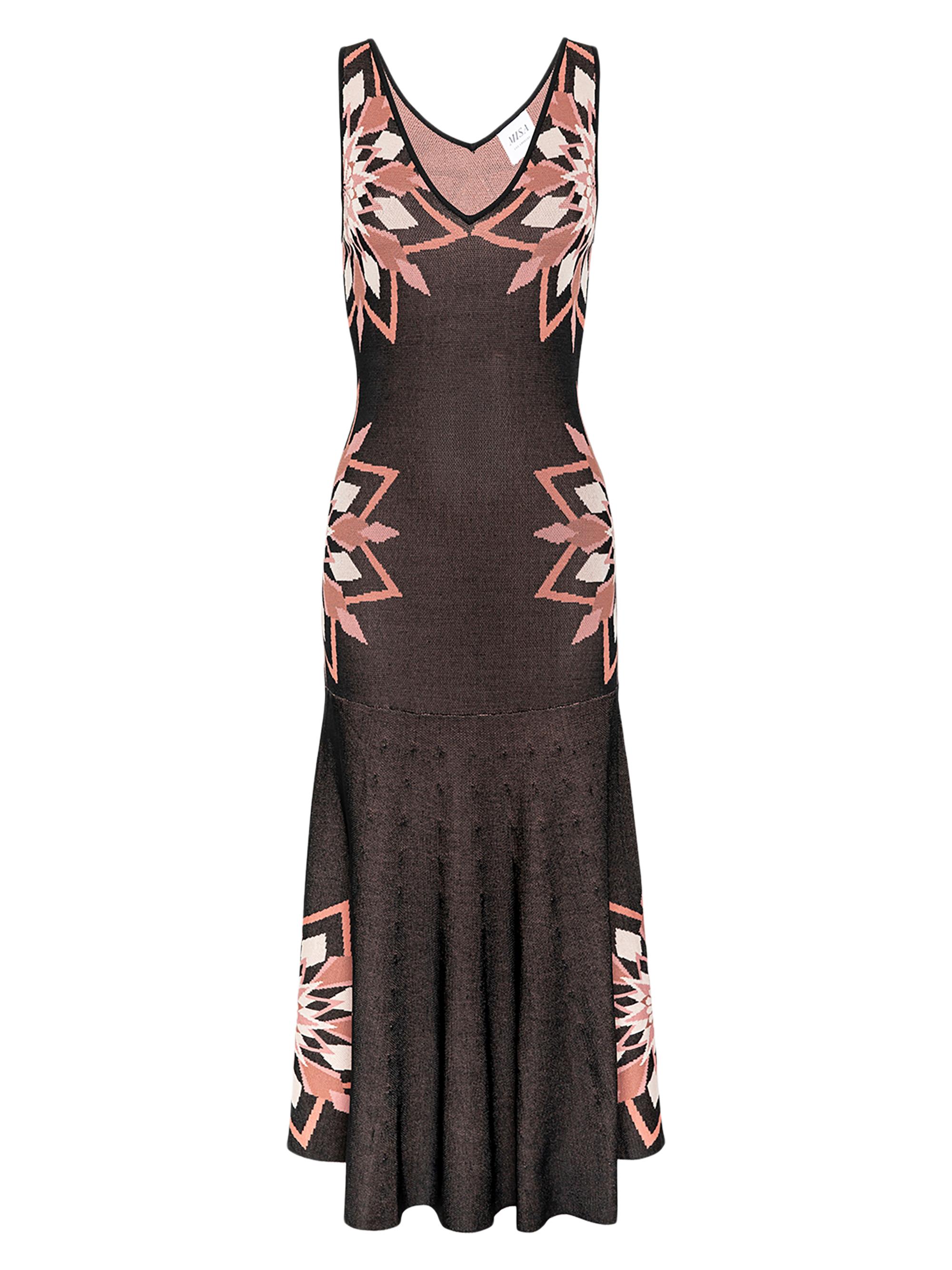 Ruthie Jacquard Drop-Waist Midi-Dress