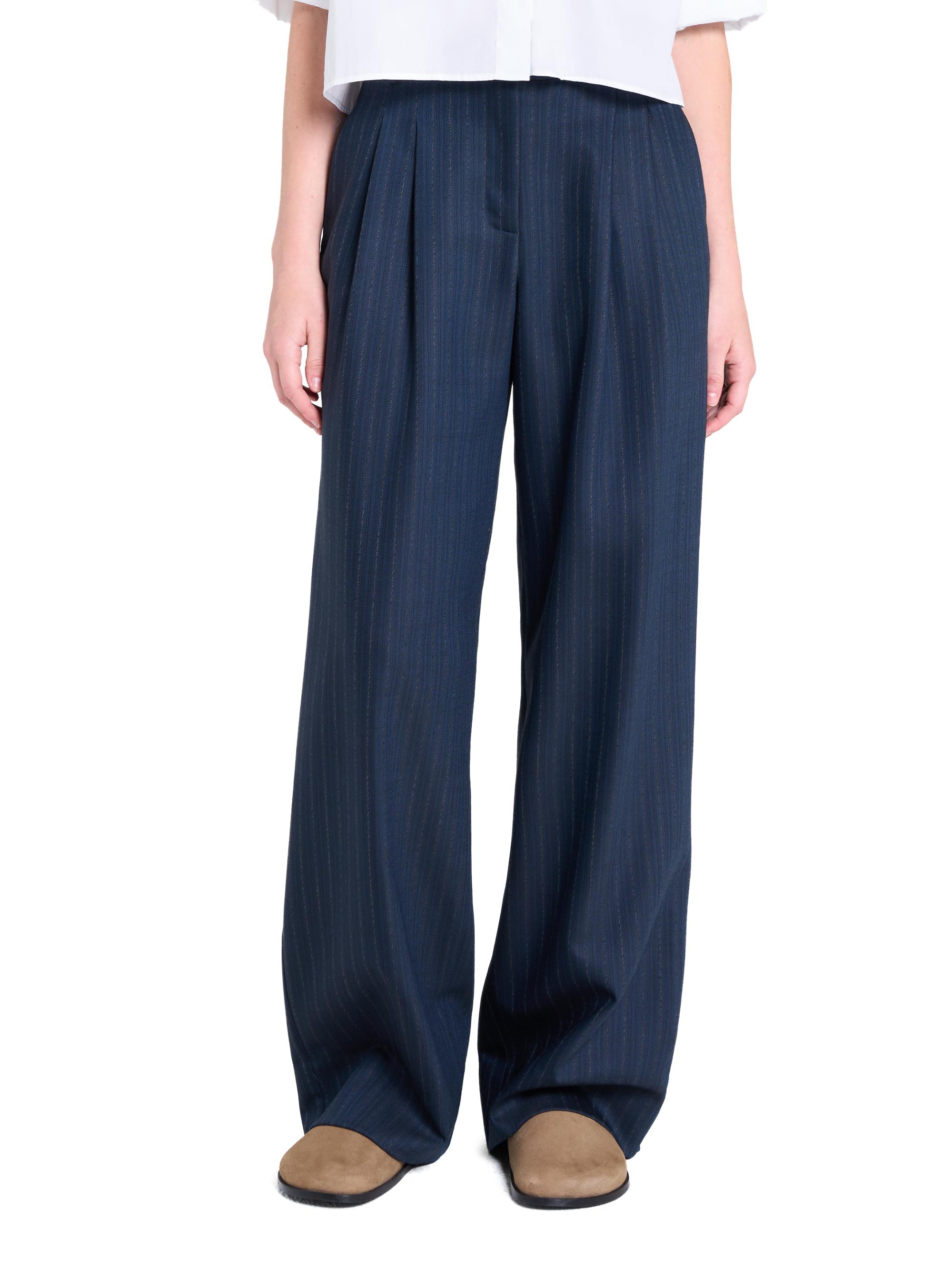 TWP Women's Next Didi Striped Wool Pants - Insignia Blue