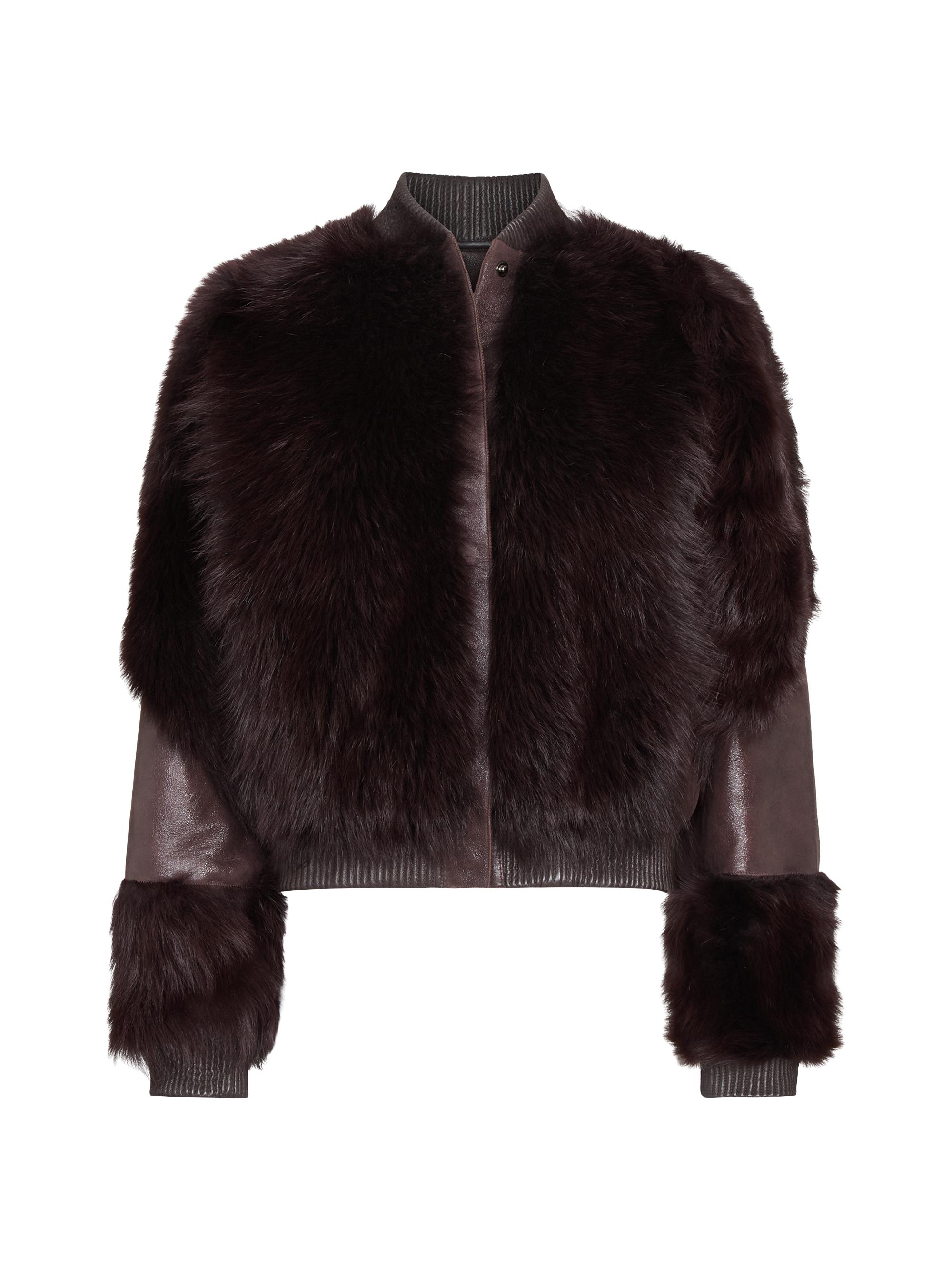 TWP Women's Marnie Leather & Shearling Jacket - Red Wine