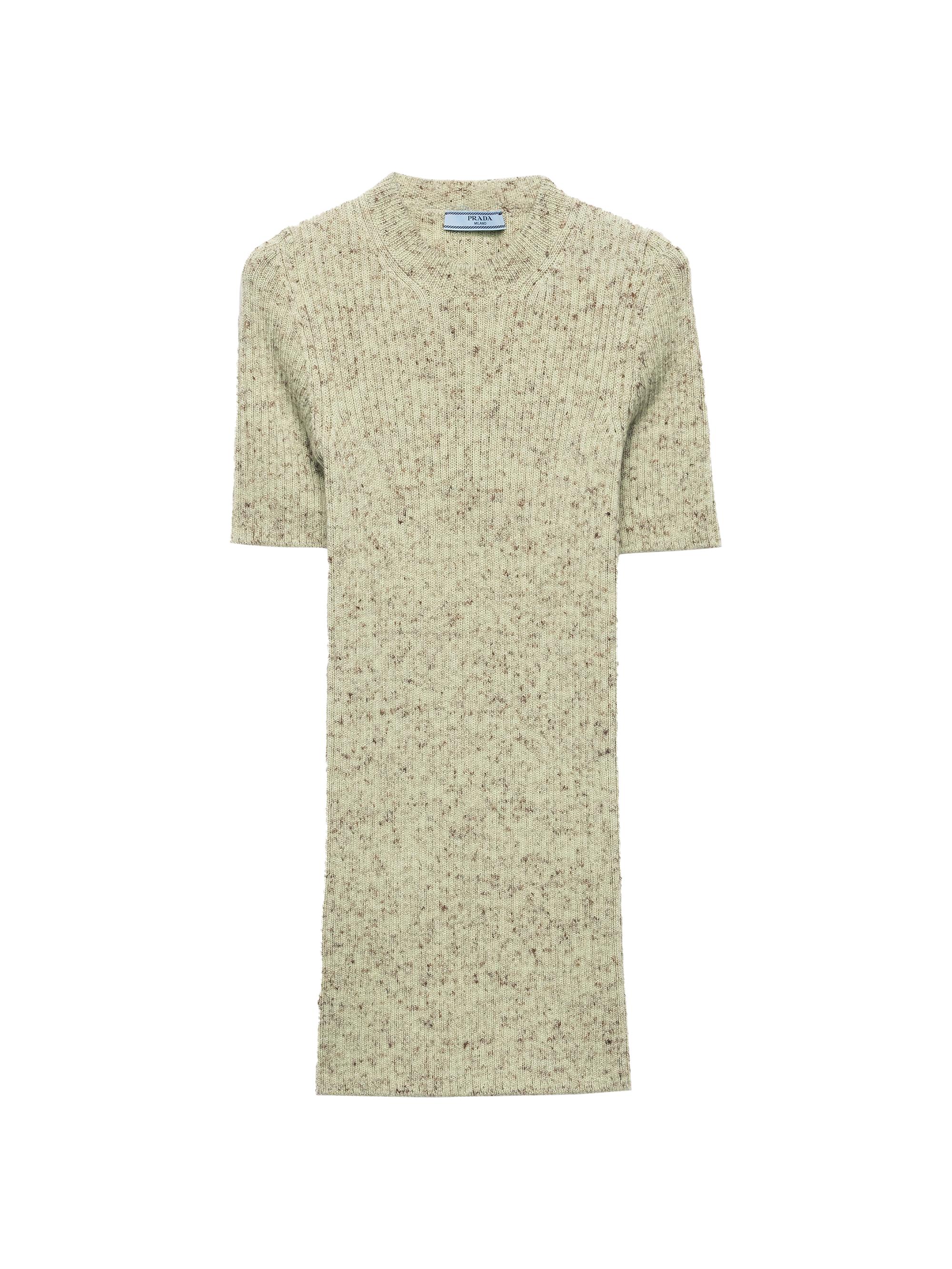Prada Women's Short-Sleeved Ribbed Knit Sweater - Green