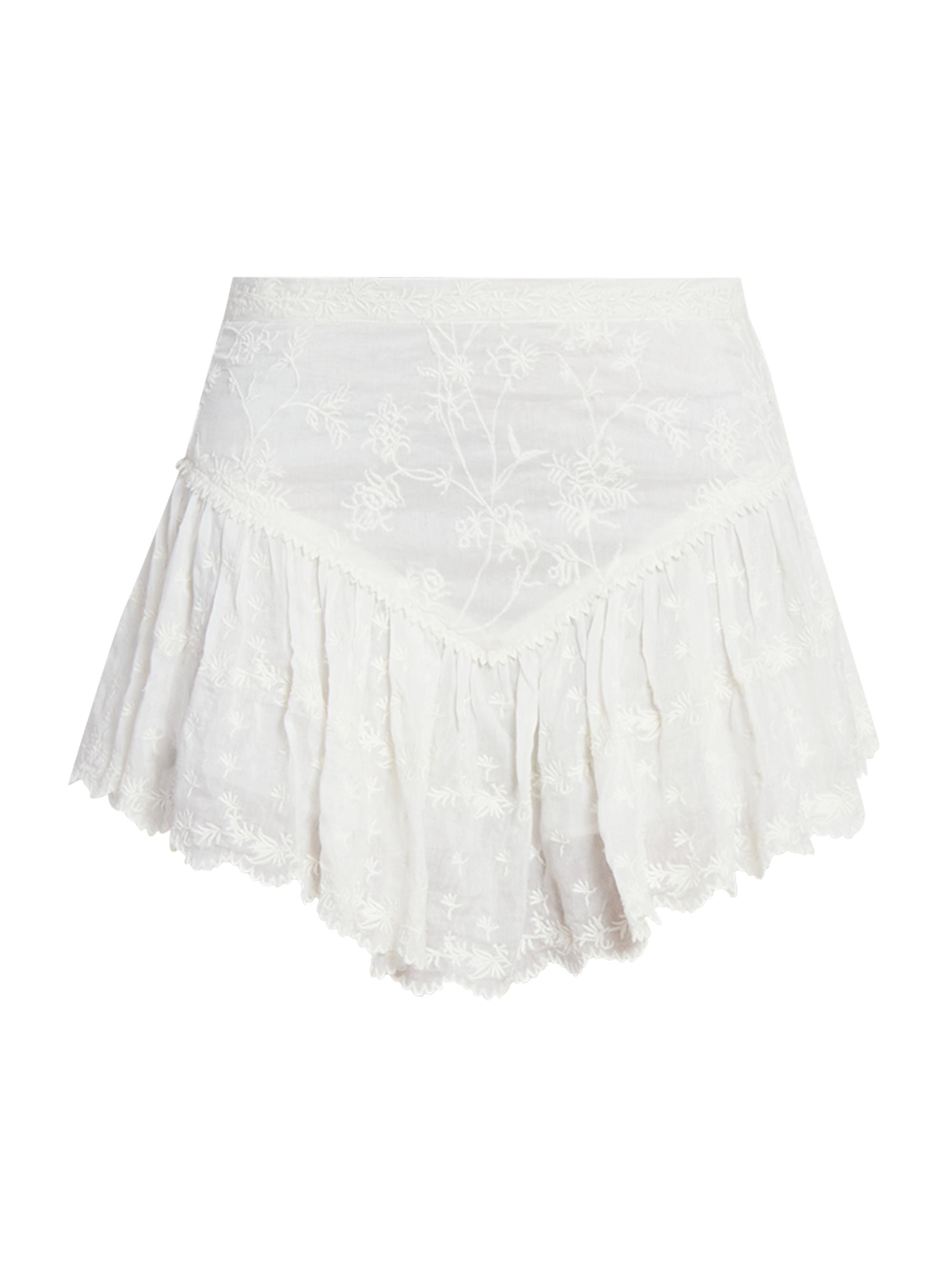 Isabel Marant Women's Zoelia Floral Embroidered Miniskirt - White