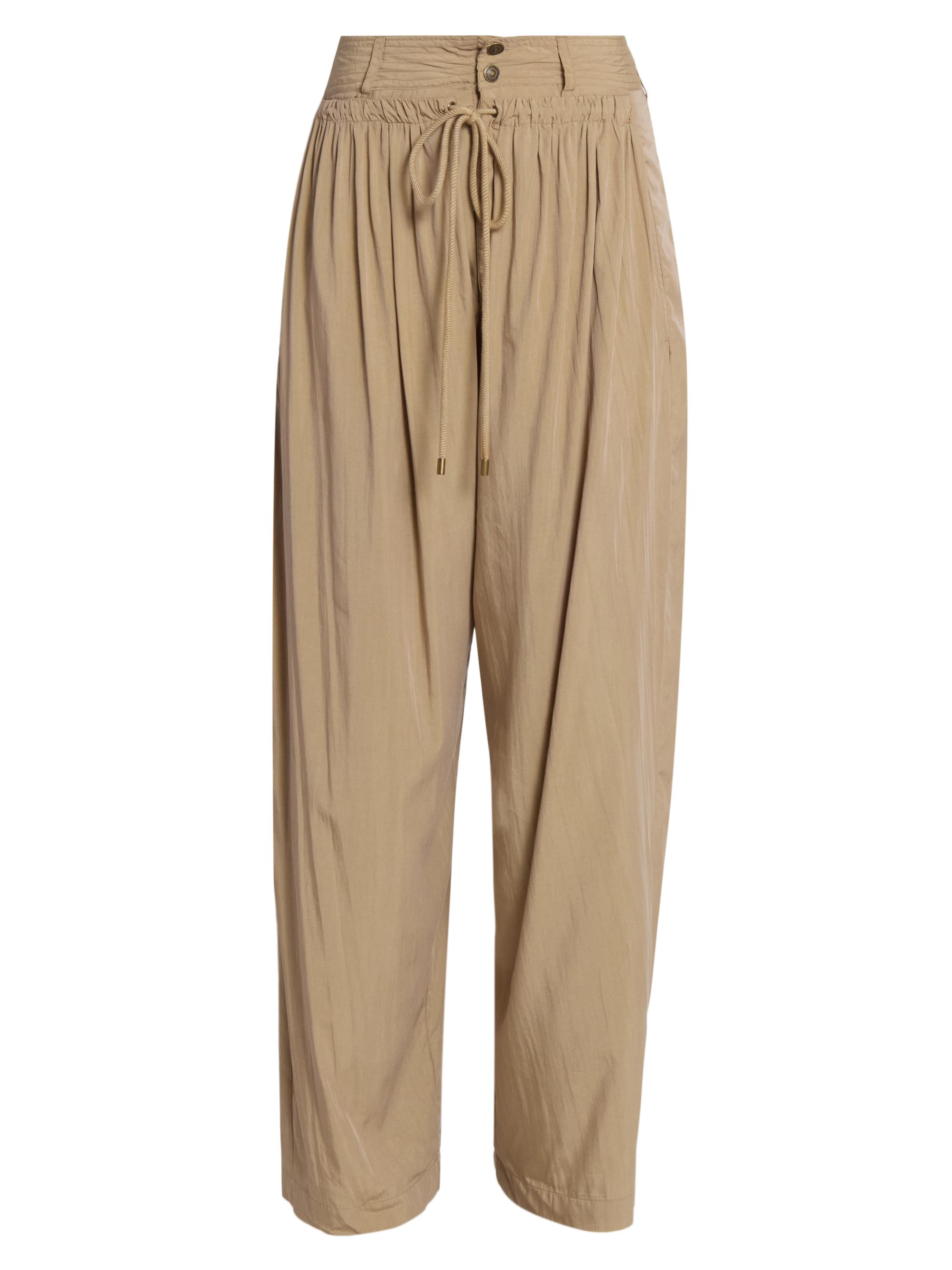 Isabel Marant Women's Inaya Pleated Drawstring Modal-Blend Pants - Khaki