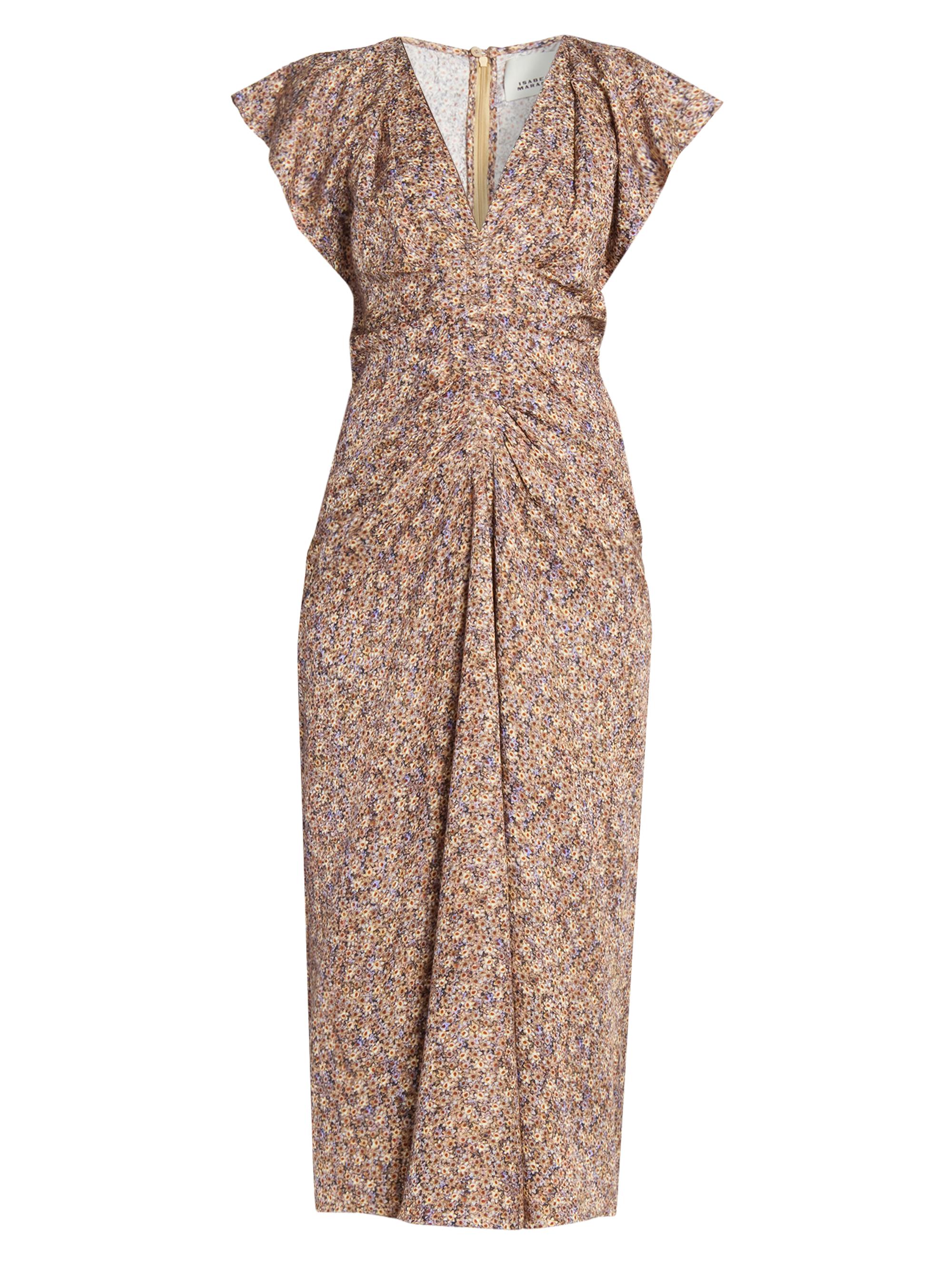 Isabel Marant Lyndsay Floral Flutter-Sleeve Midi Dress | Saks