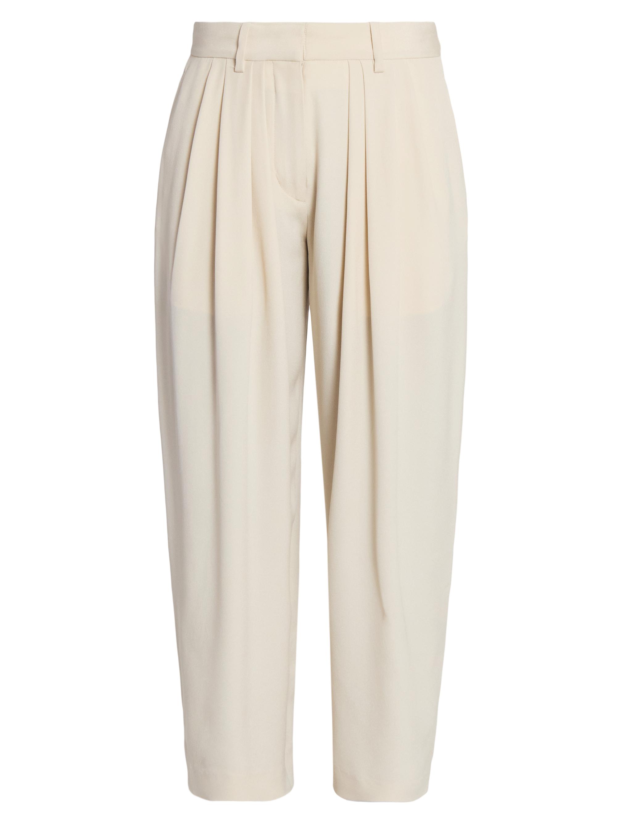 Isabel Marant Women's Janice Pleated-Front Silk-Blend Pants - Ecru