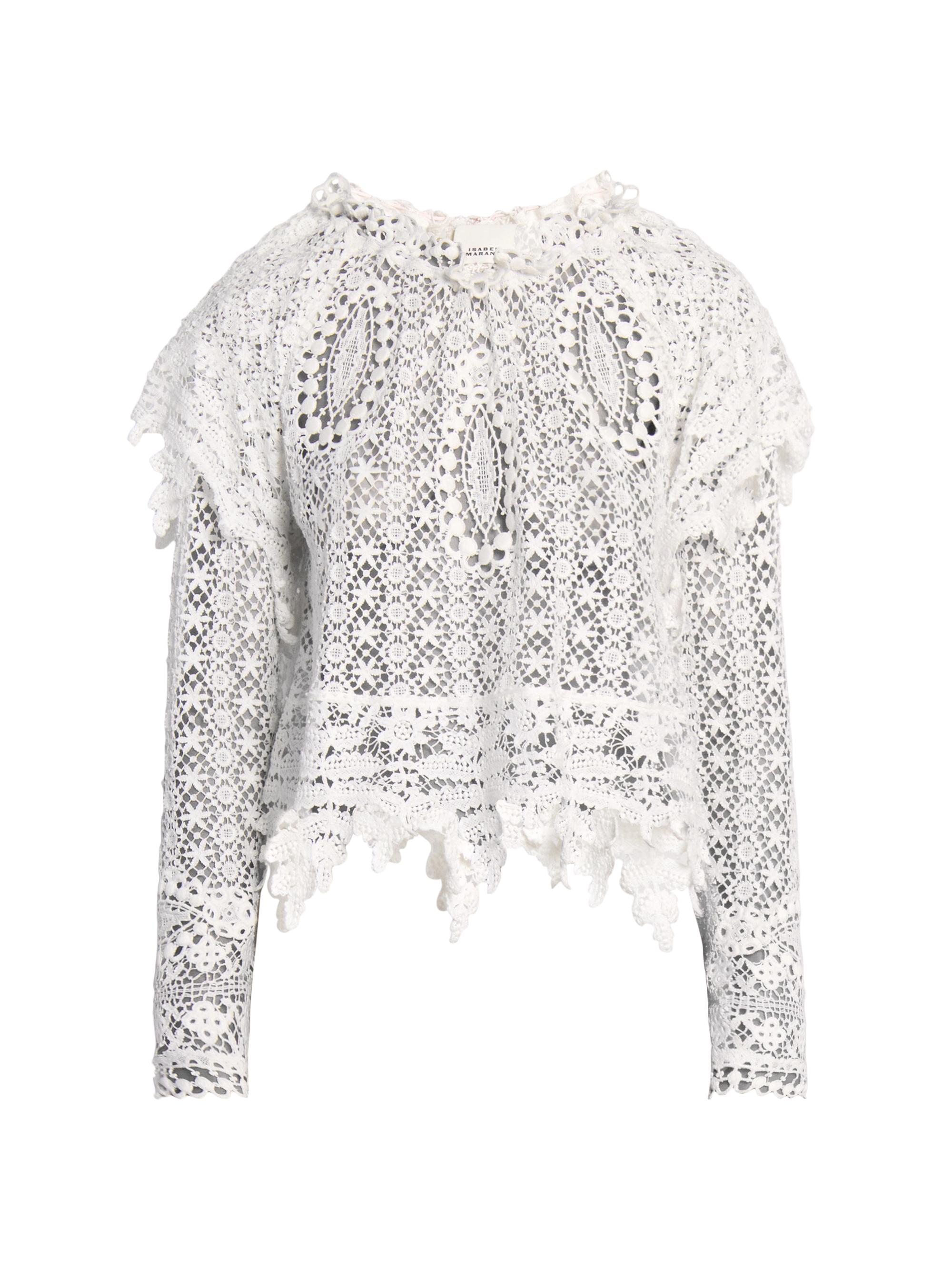 Isabel Marant Women's Hyliana Lace Cotton Top - White