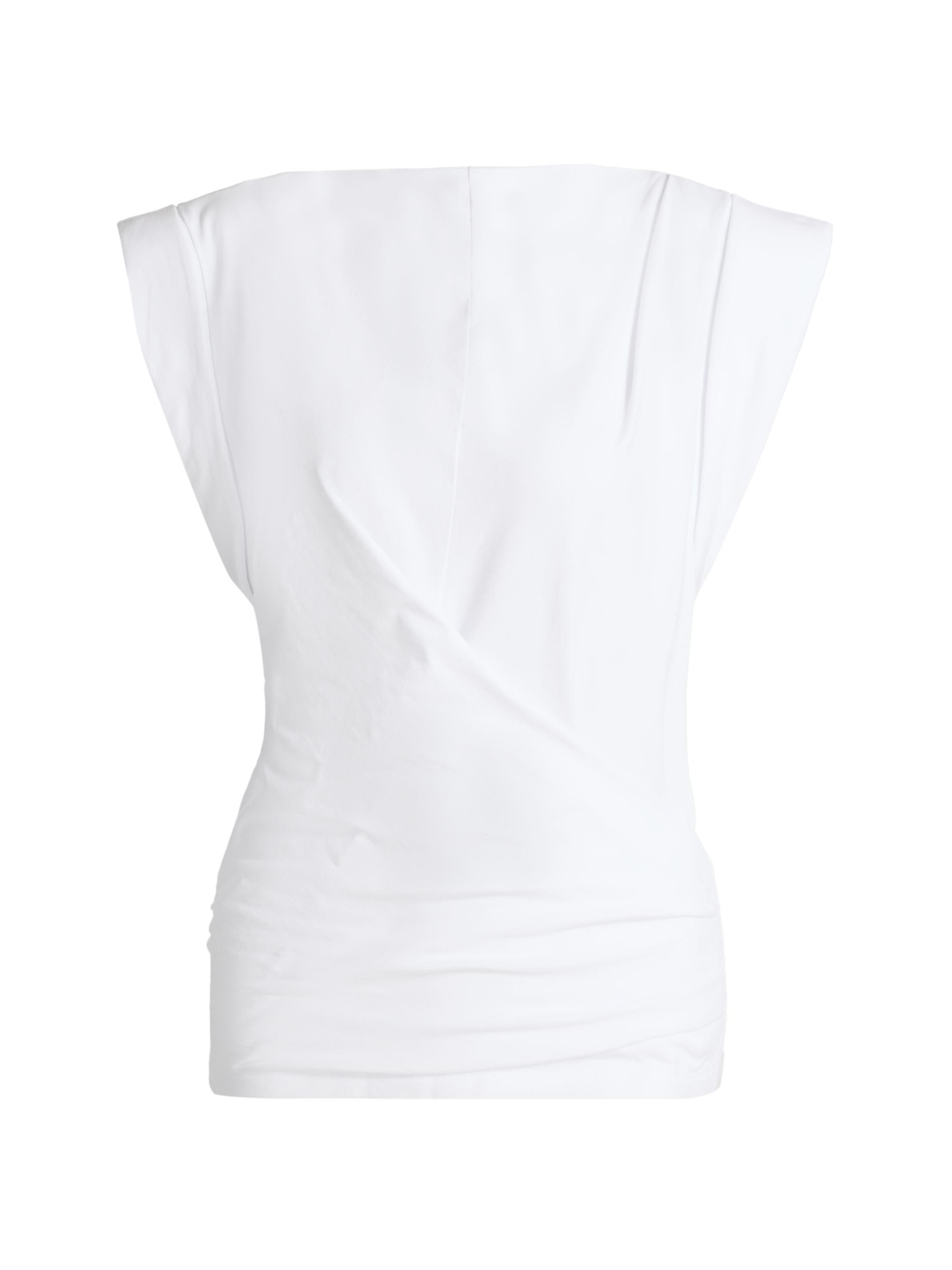 Isabel Marant Women's Maisan Draped Cotton Short-Sleeve Top - White