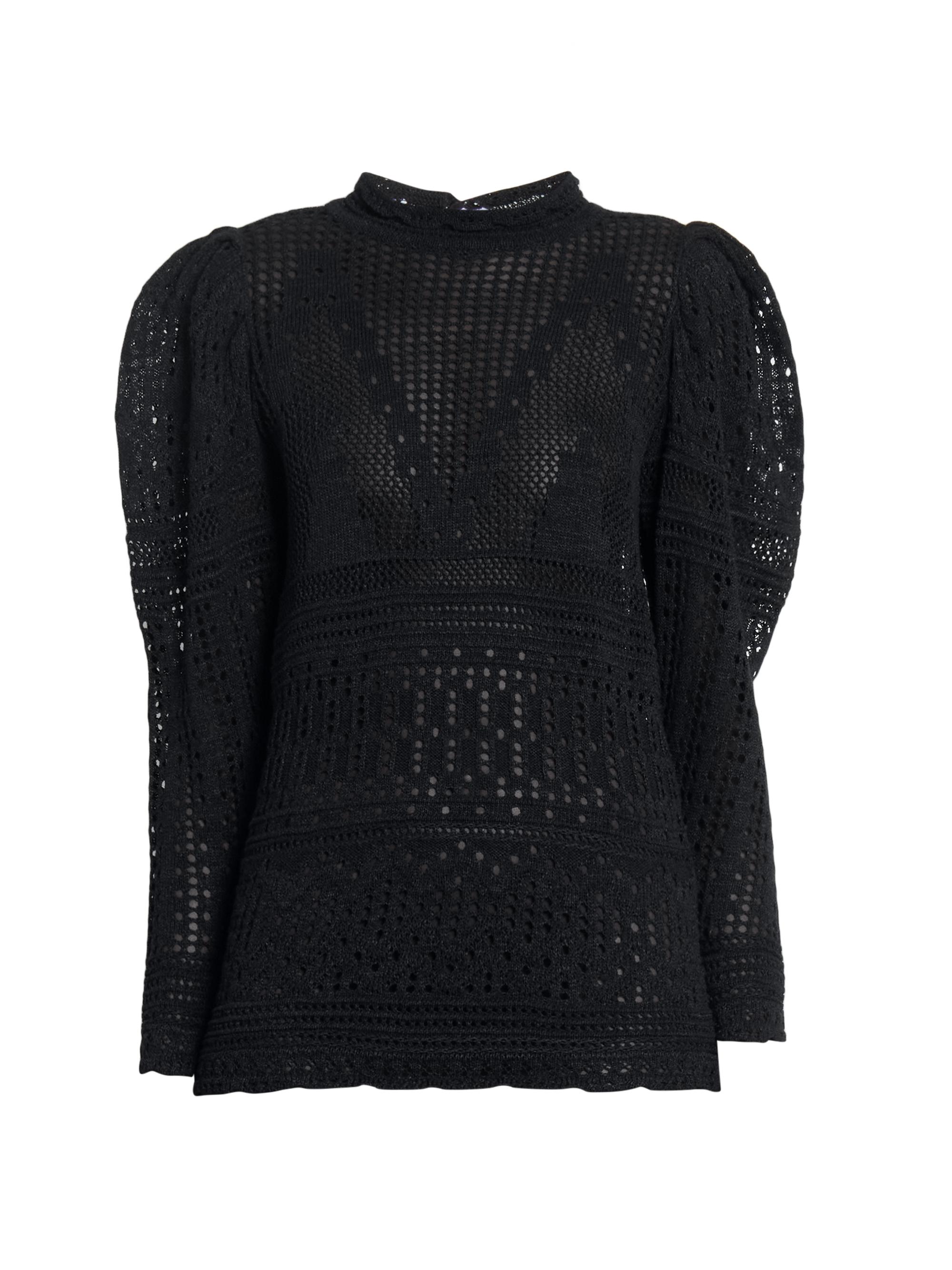 Isabel Marant Women's Dahara Crochet-Lace Top - Black