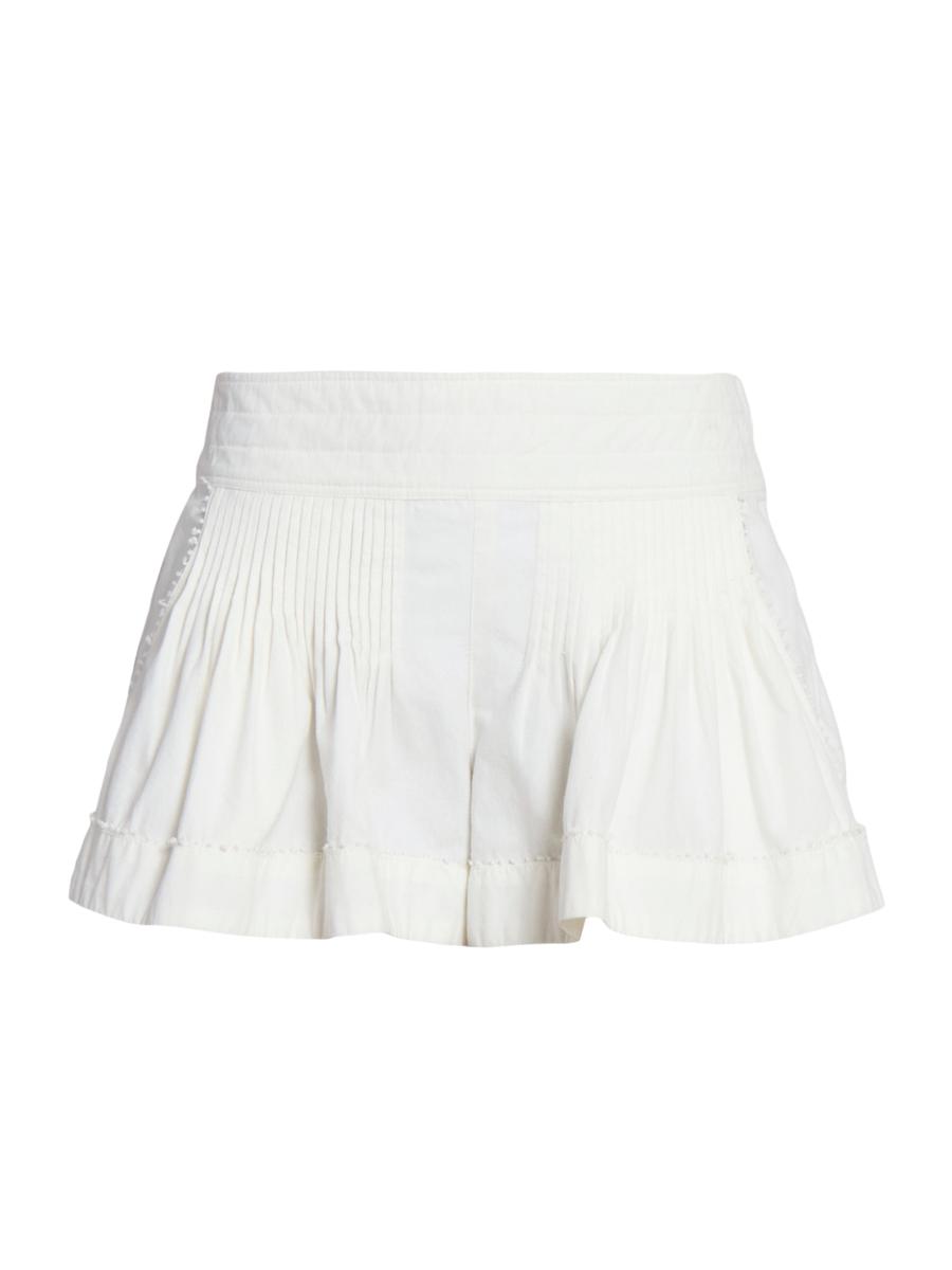 Isabel Marant Cybila Lace-Trim Pleated Cotton Skort | Saks Fifth Avenue