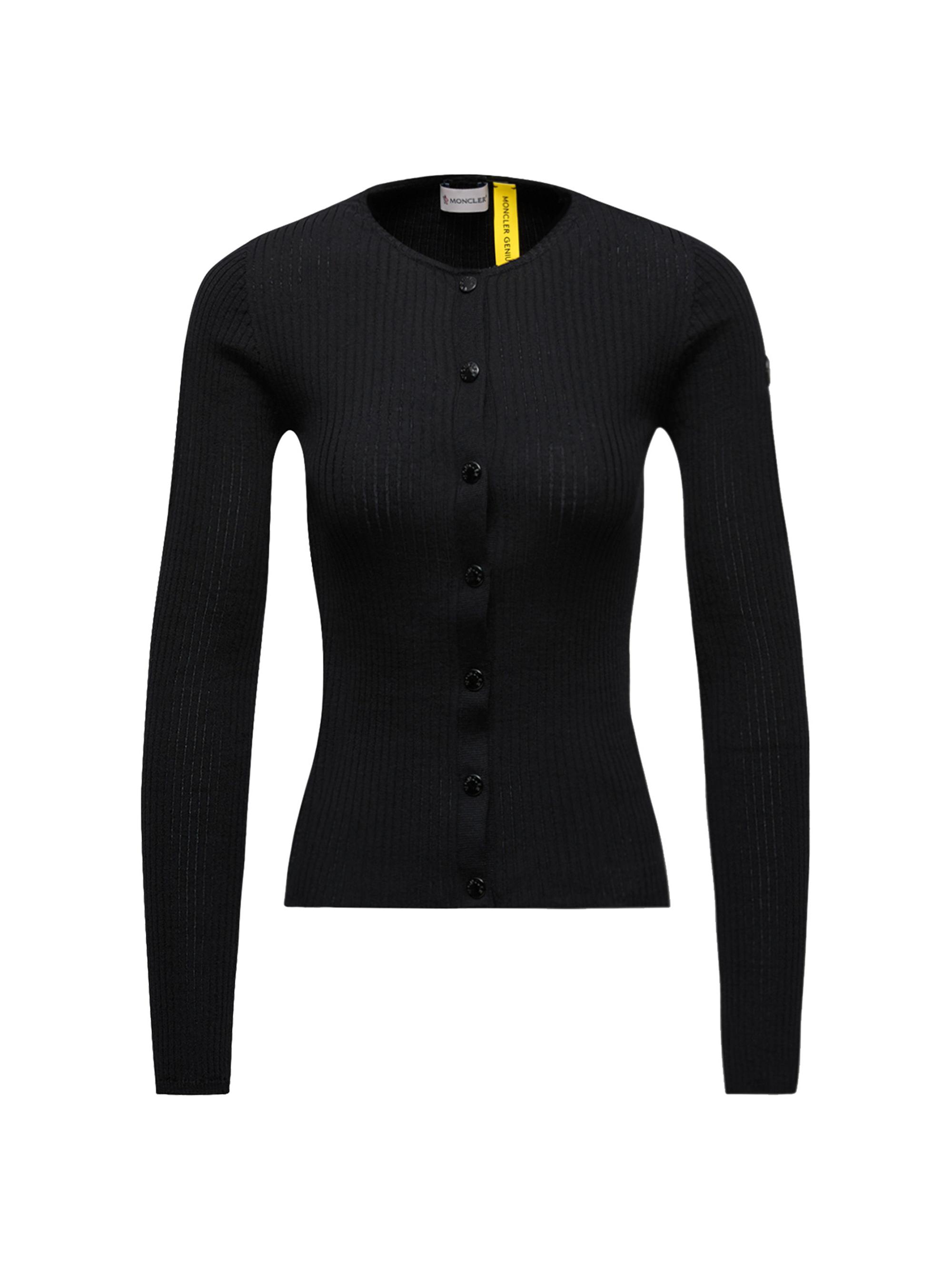 Moncler Genius Women's Moncler x EE72 by Edward Enninful Cardigan in Wool - Black